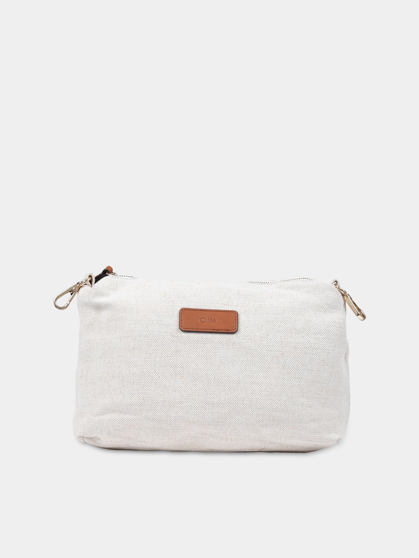 Borsa mamma beige per neonati con logo,Chloé Kids,C90406 Z40