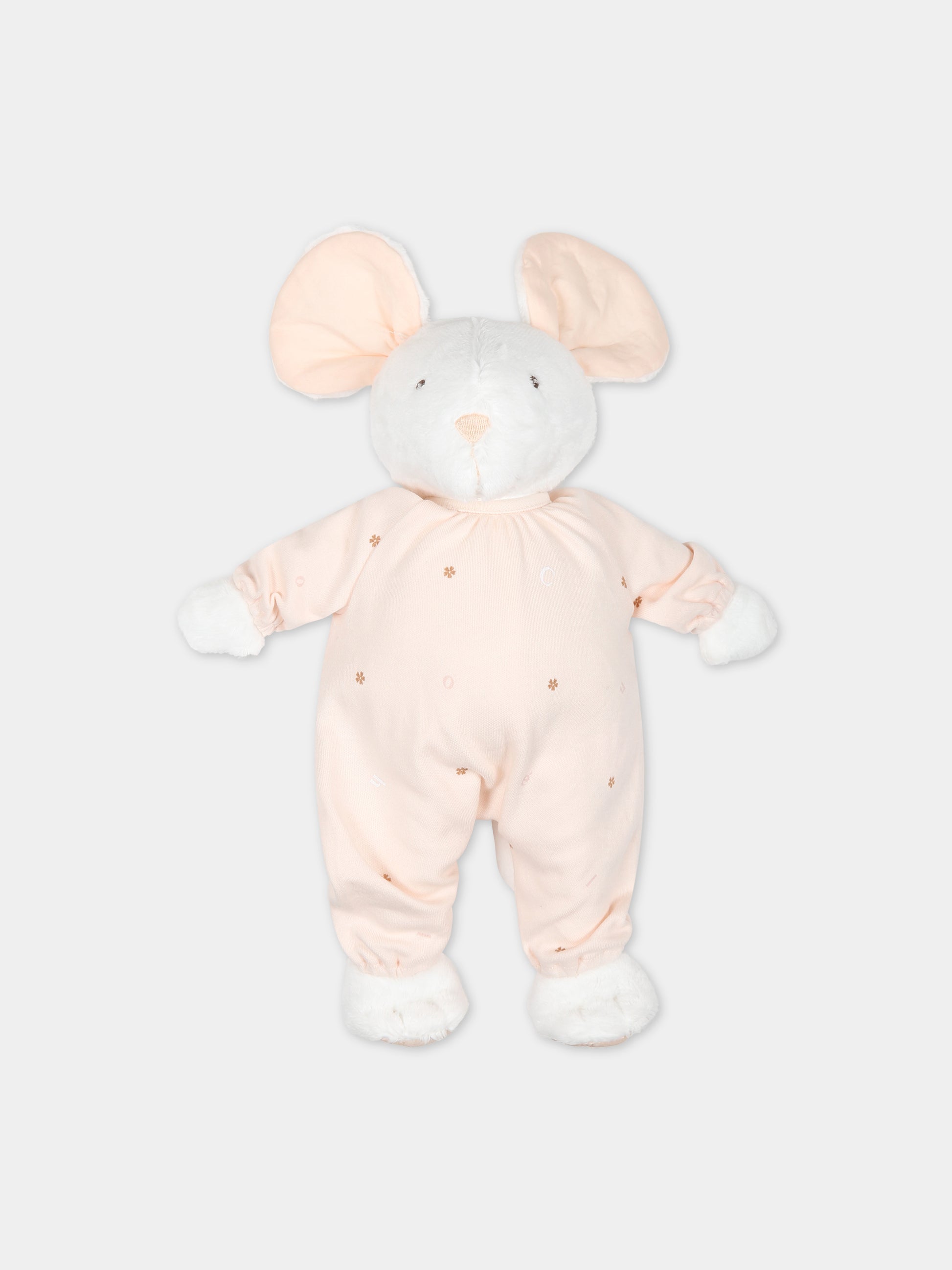 Doudou bianco per neonata con logo,Chloé Kids,C9K233 440