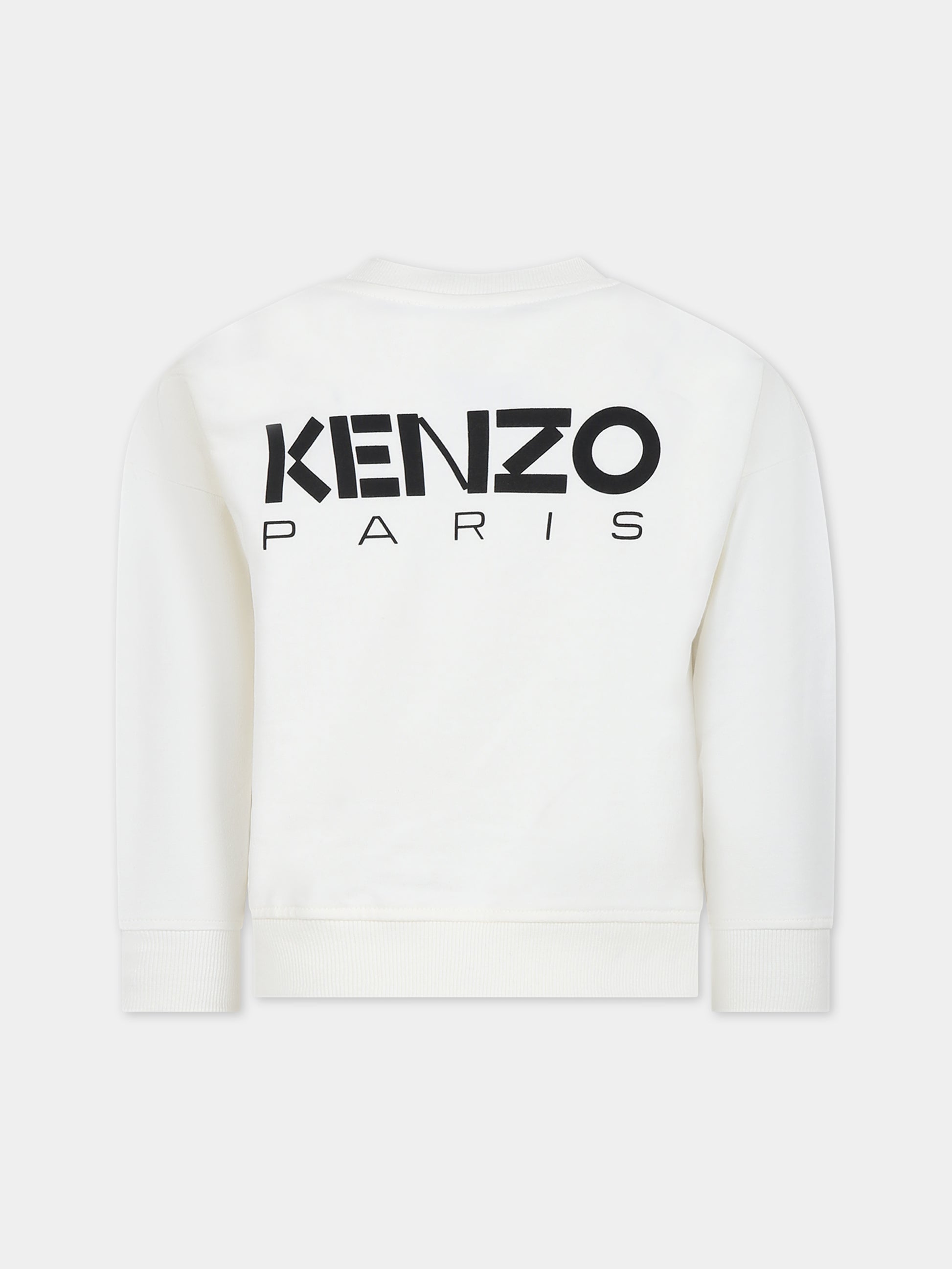 Felpa avorio per bambina con fiore,Kenzo Kids,K15688 12P