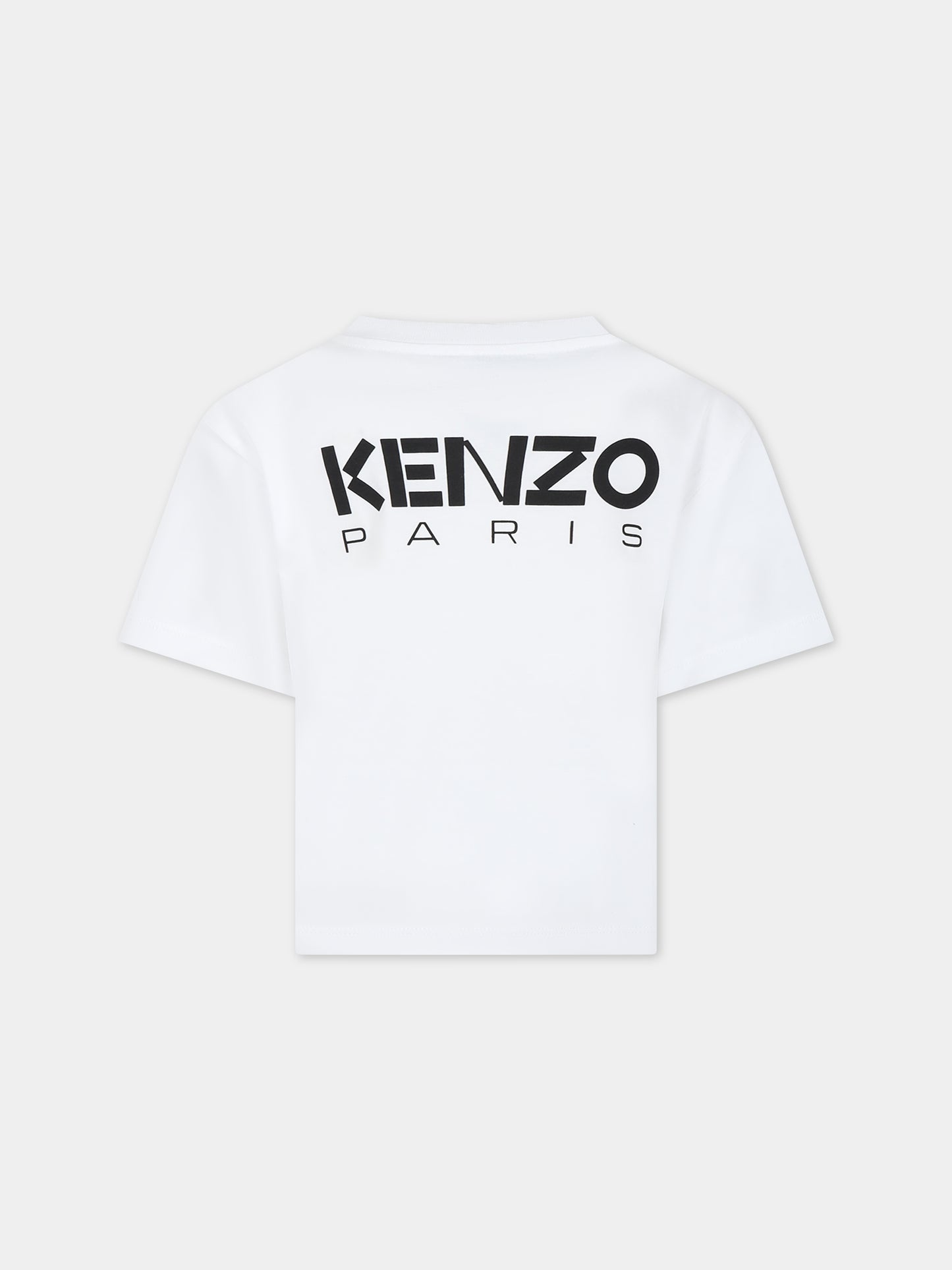 T-shirt bianca per bambini con stampa fiore,Kenzo Kids,K15704 12P