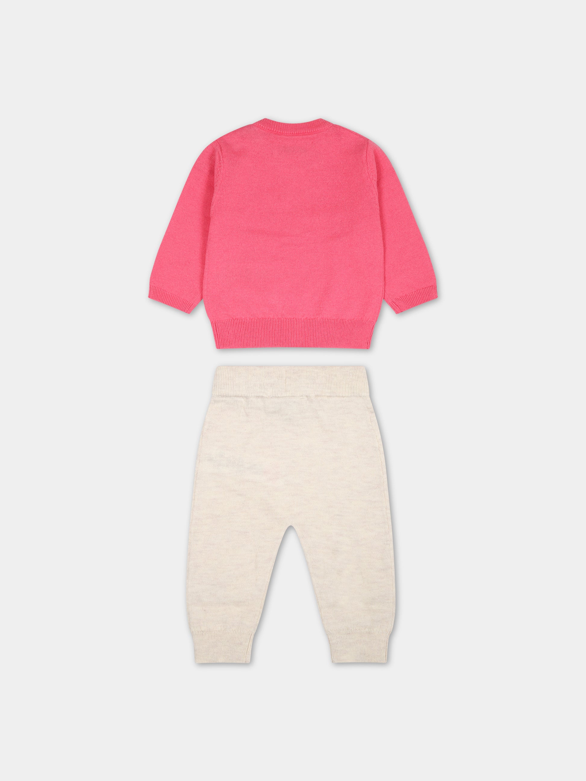 Completo corallo fluo e beige melange per neonata,Zadig & Voltaire Kids,X98016 S51