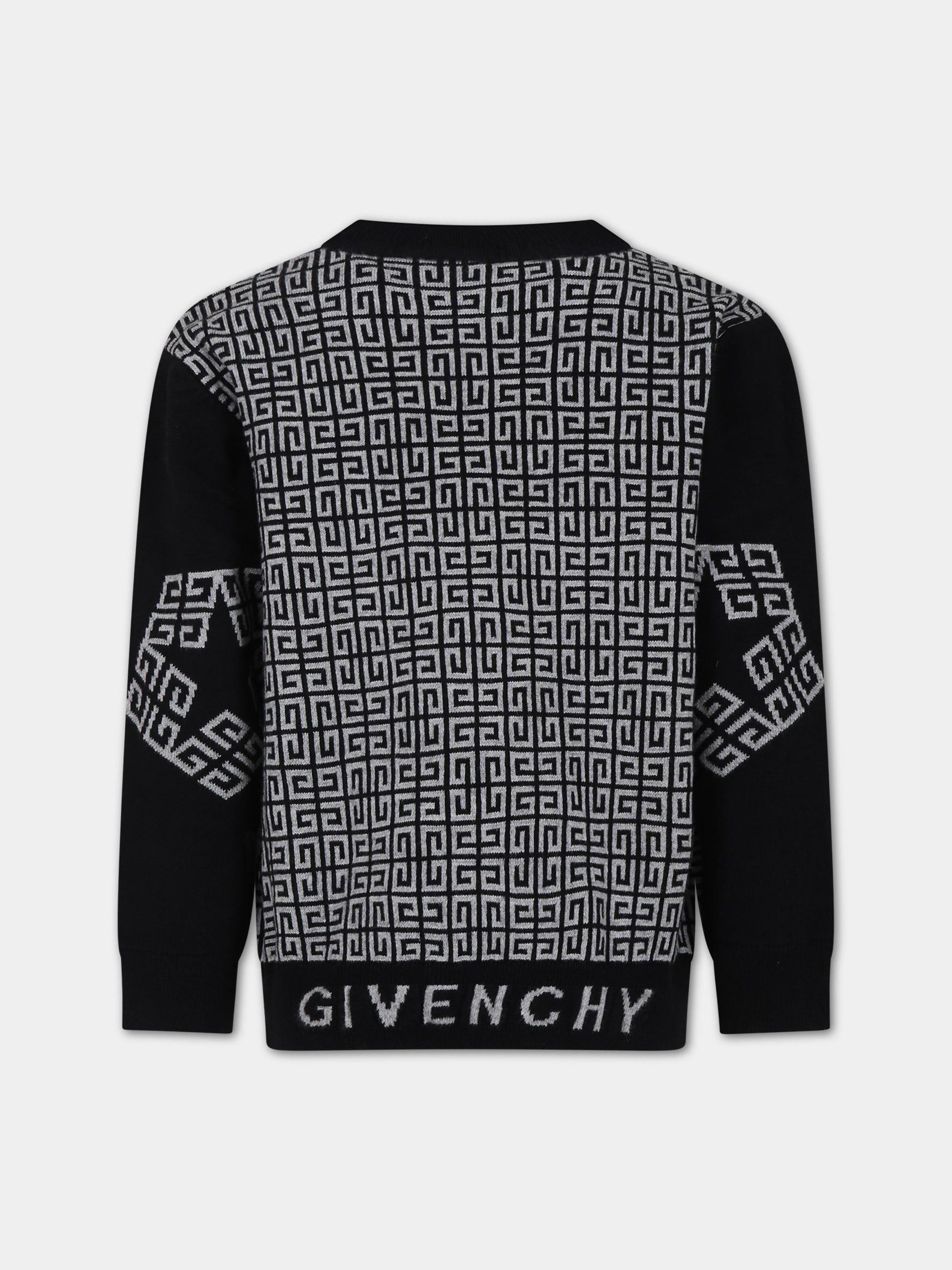 Maglione nero per bambino con logo,Givenchy Kids,H25470 M60