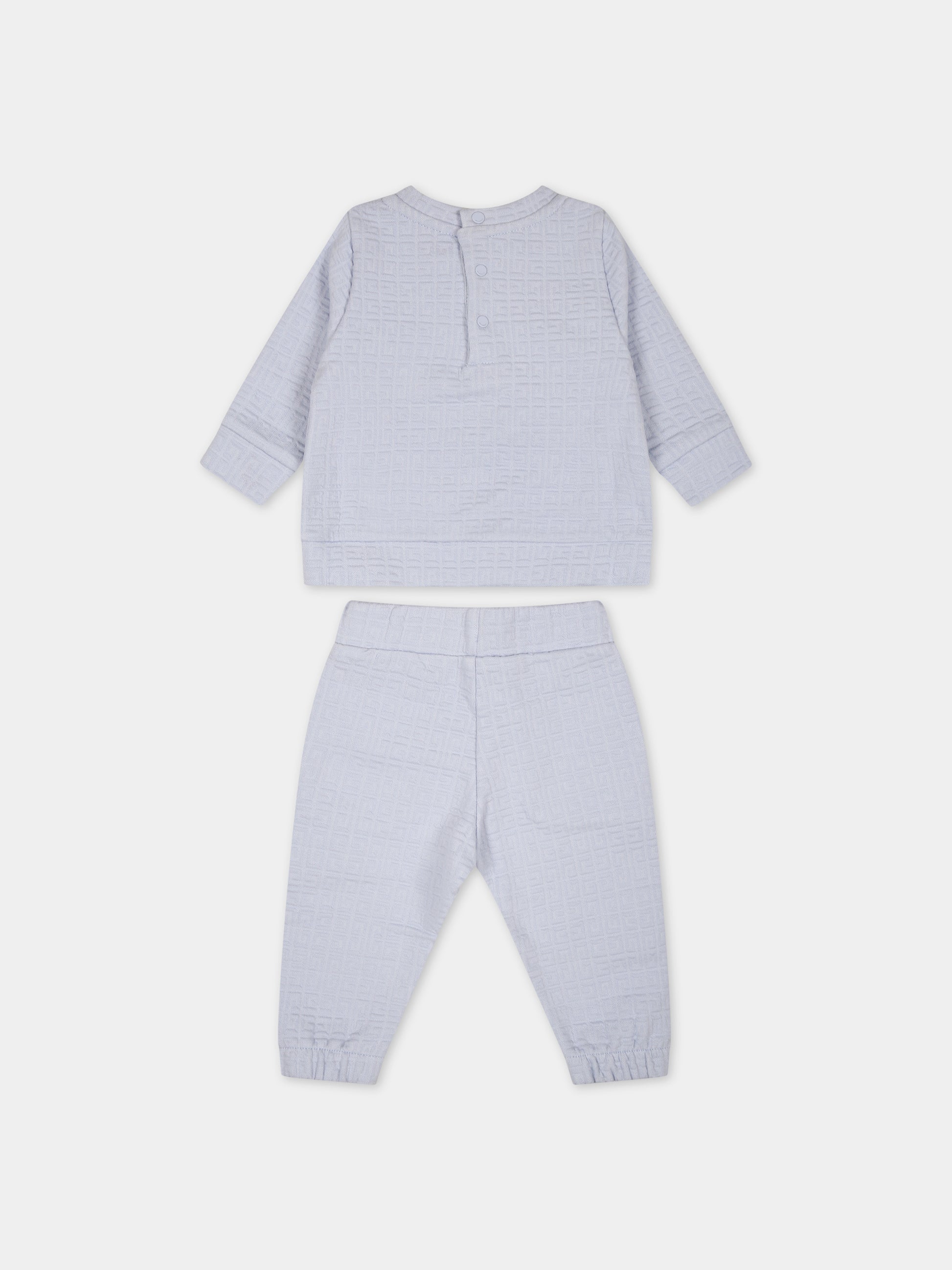 Completo celeste per neonato con logo,Givenchy Kids,H98180 771