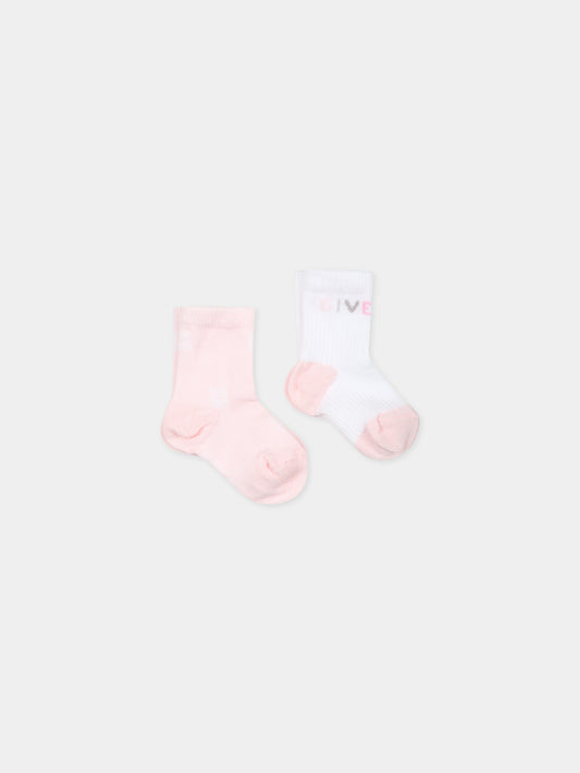 Set rosa per neonata con logo,Givenchy Kids,H90175 44Z