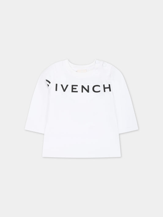 T-shirt bianca per neonati con logo,Givenchy Kids,H05269 10P