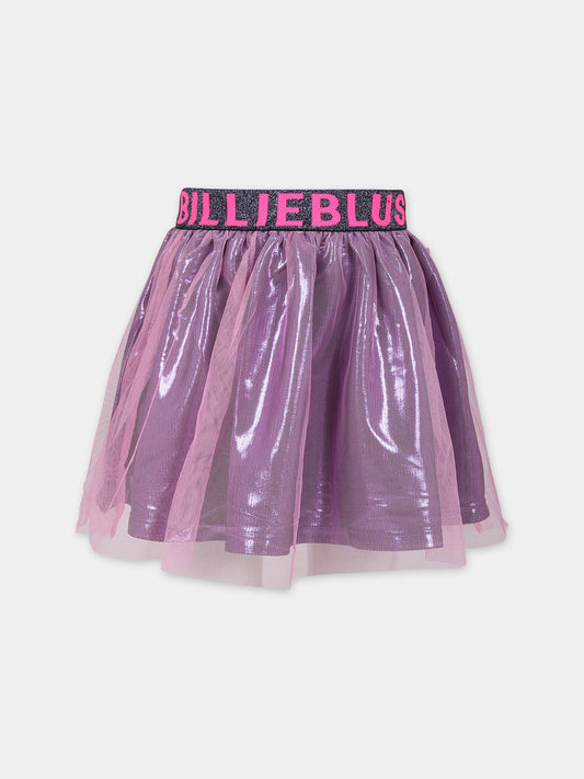 Gonna elegante rosa per bambina con logo,Billieblush,U13360 47C