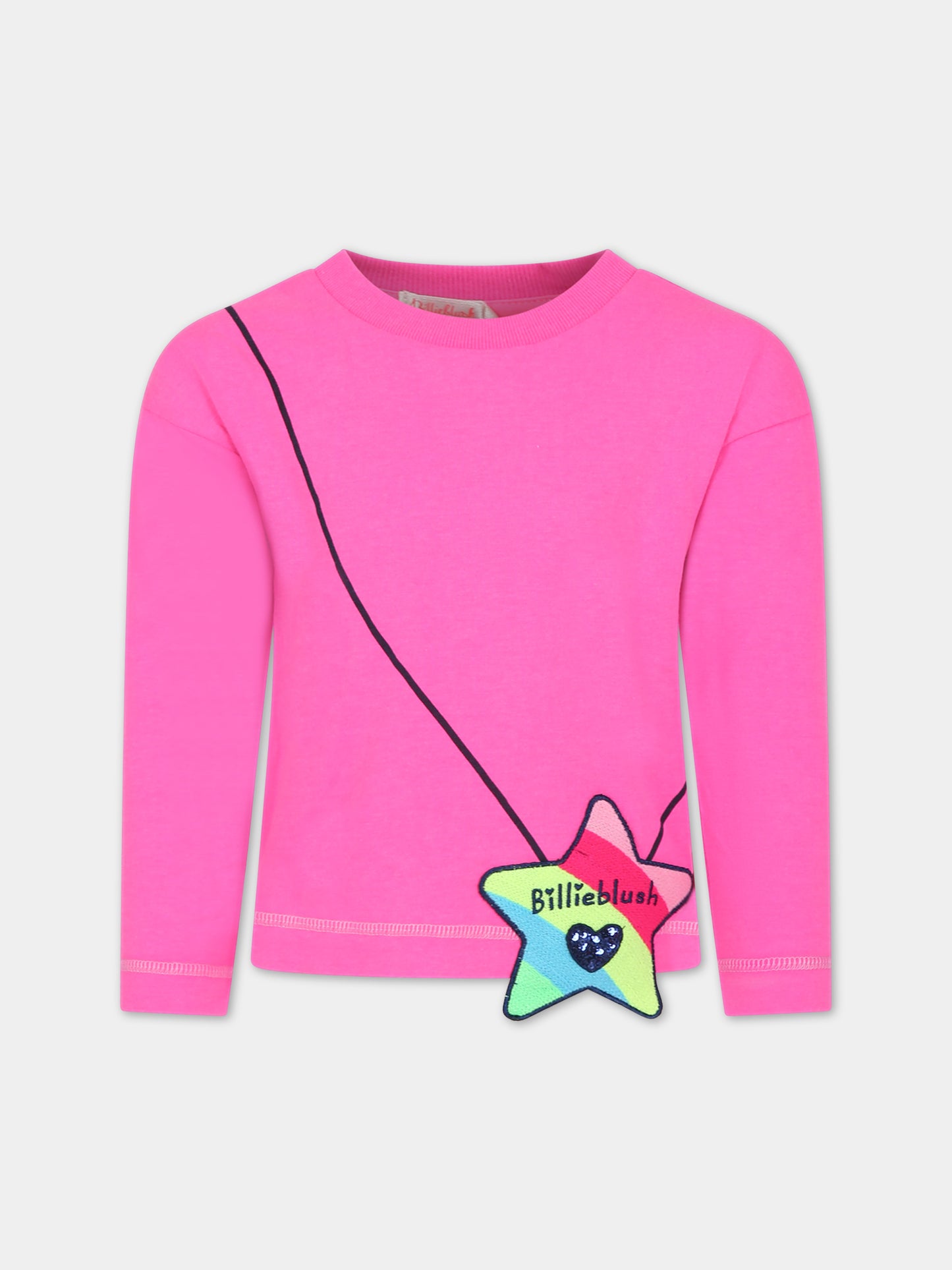 T-shirt fucsia con borsetta per bambina,Billieblush,U15B97 47M