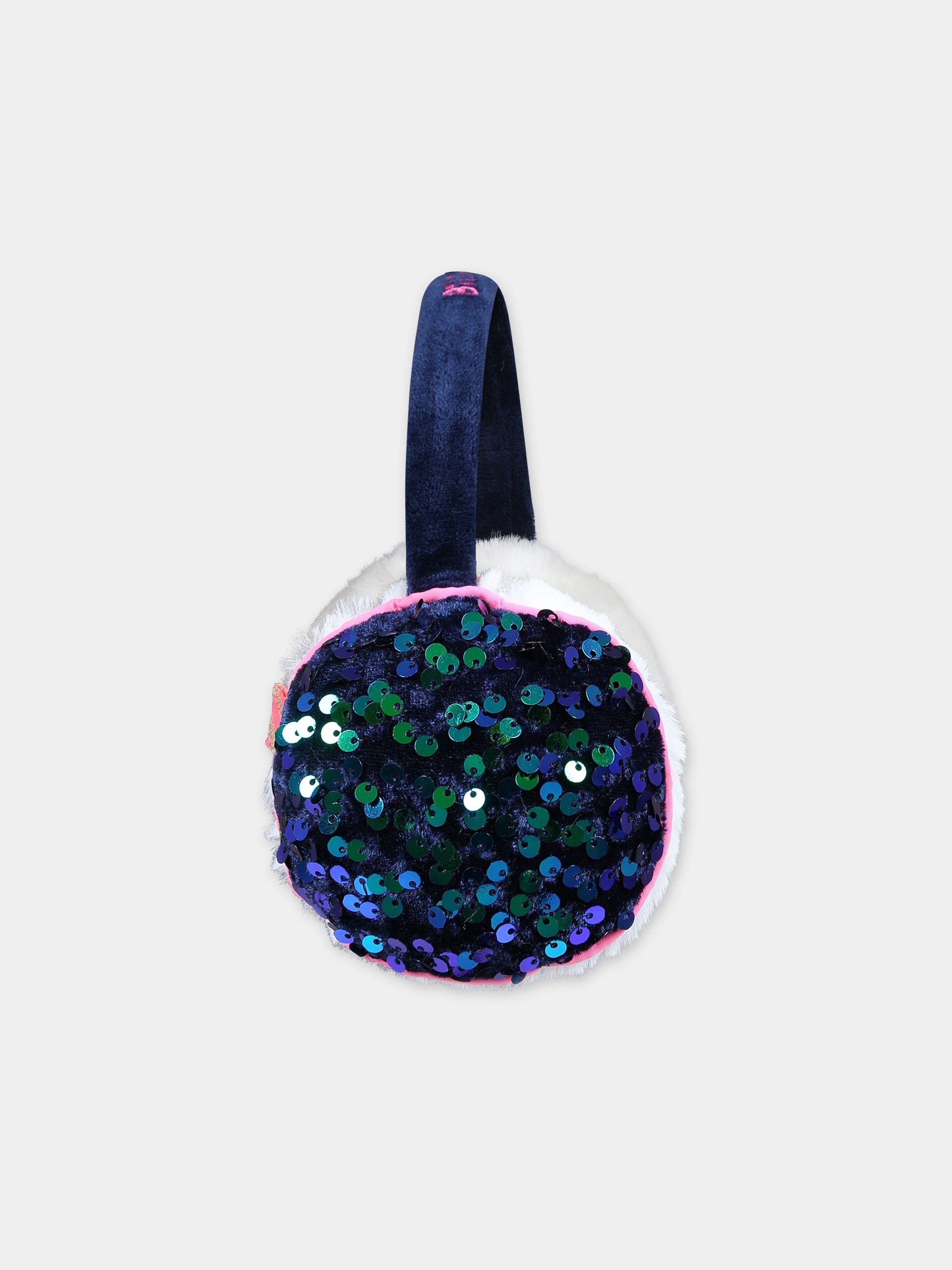 Paraorecchie blu per bambina con logo,Billieblush,U11149 85T