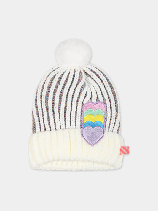 Berretto bianco per bambina con cuori,Billieblush,U11142 121