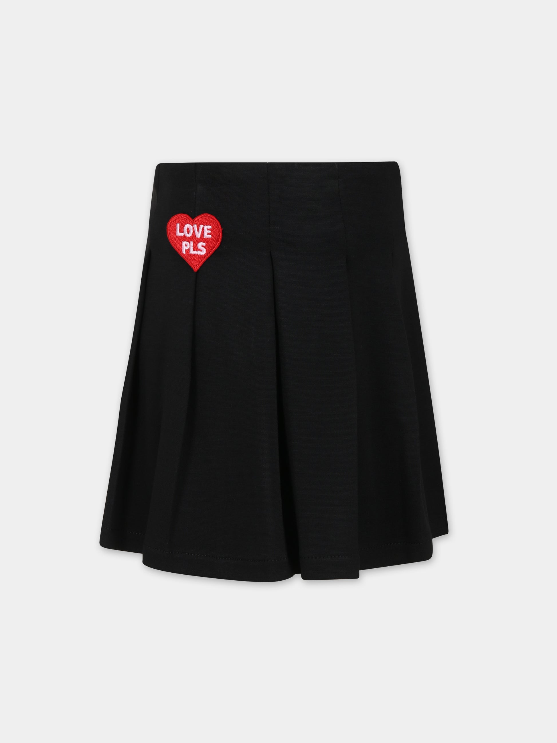 Gonna nera per bambina con cuore,Philosophy,PFGO003 0 JE205 N000