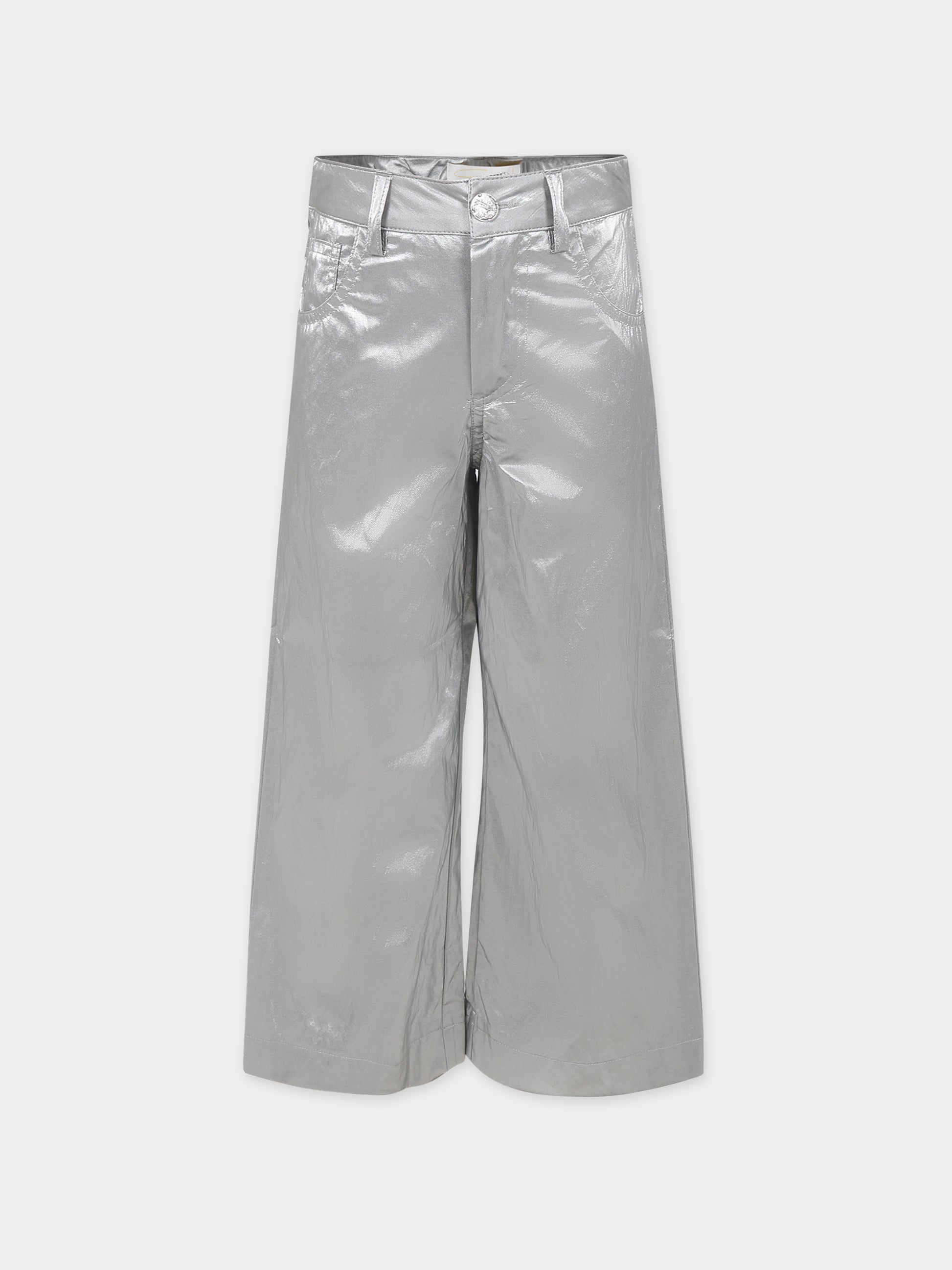 Pantaloni argento per bambina con strass,Genny,YFPA003 0 TV673 5099
