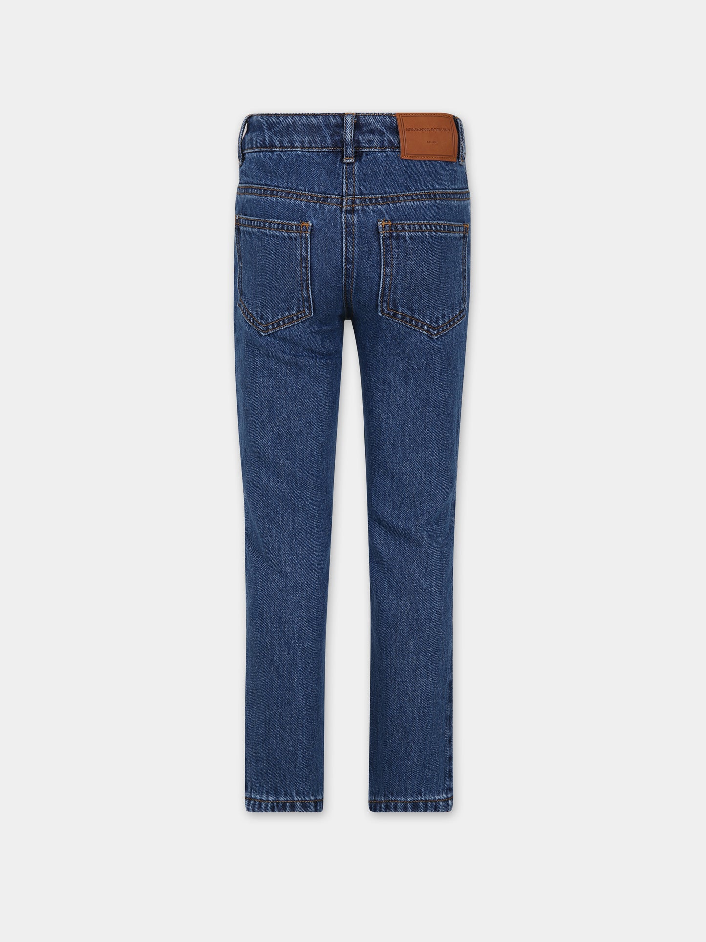 Jeans blu per bambina con ricami,Ermanno Scervino Junior,SFPA004 C DF025 4081