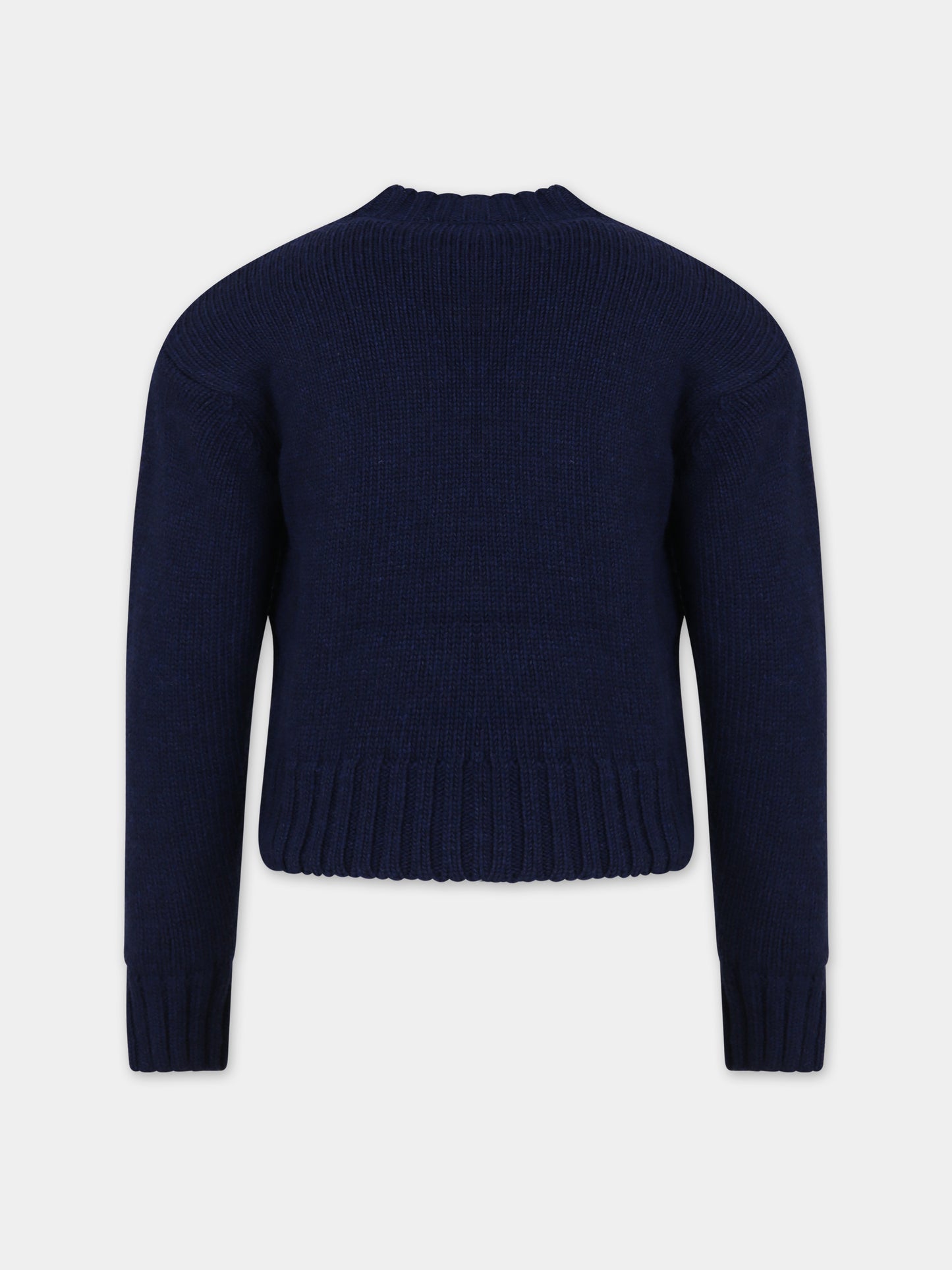 Maglione blu per bambina con logo,Ermanno Scervino Junior,SFMA001 C FL194 4081