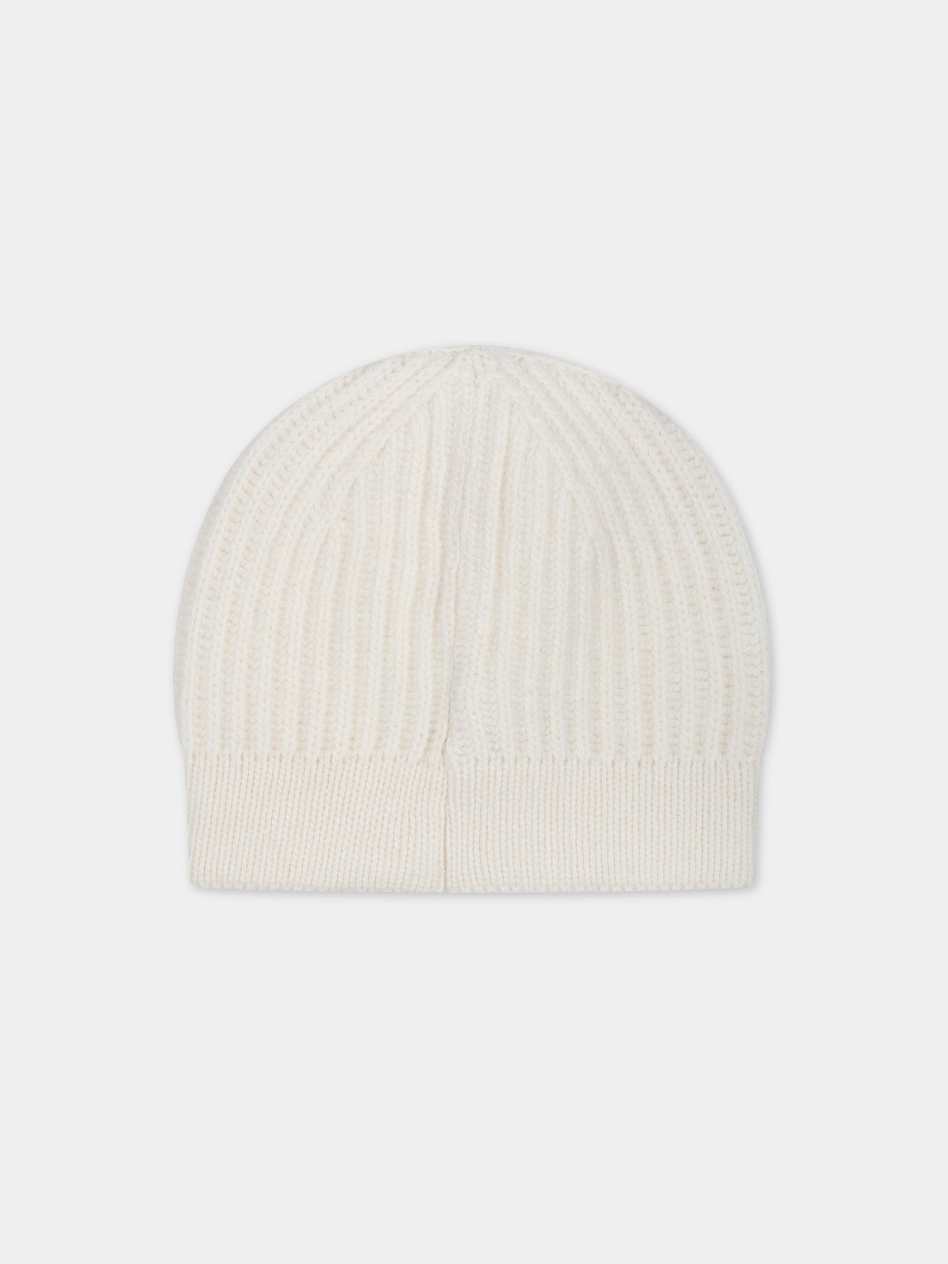 Berretto bianco per bambina con logo,Ermanno Scervino Junior,SFCP001 C FL007 0000