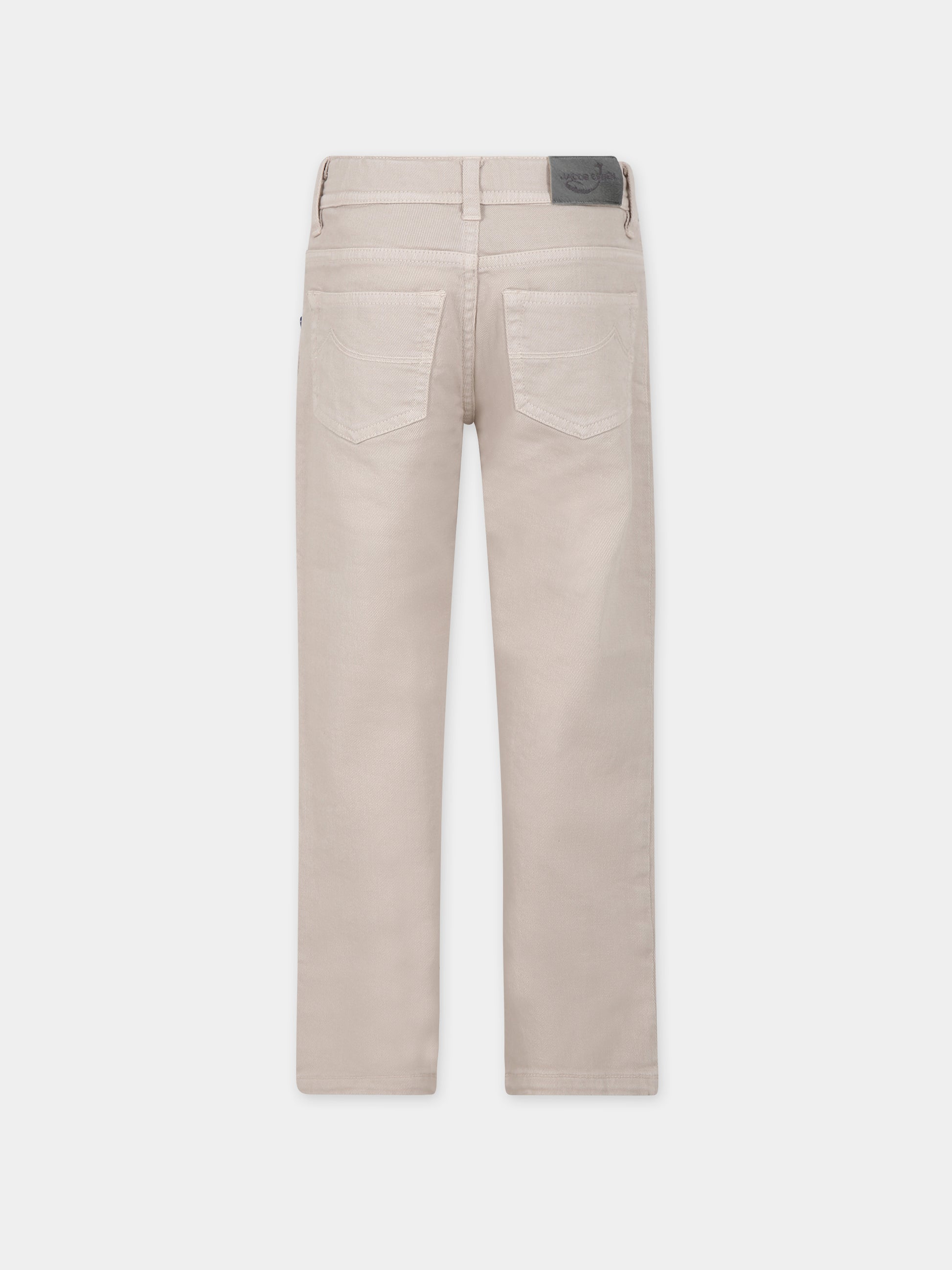 Pantaloni avorio per bambino con logo,Jacob Cohen,HMPA003 0 CE243 B001