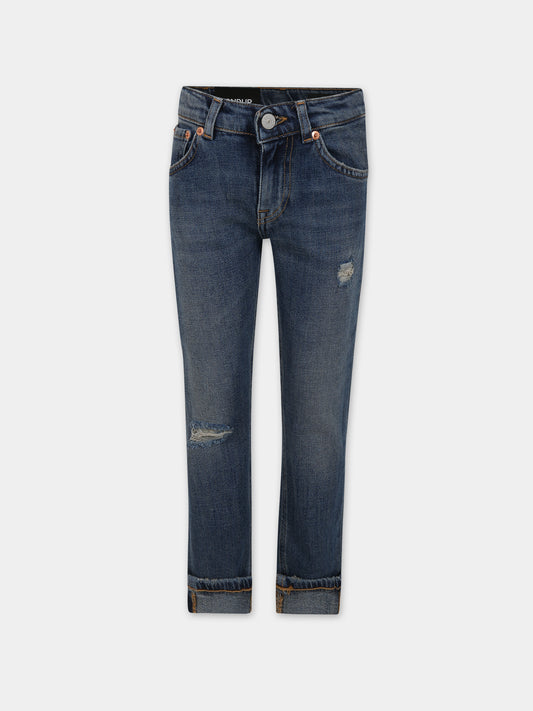 Jeans blu per bambino con logo,Dondup Kids,DMPA016 C DS040 4025