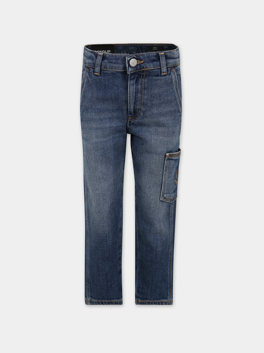Jeans blu per bambino con logo,Dondup Kids,DMPA038 C DS041 4025
