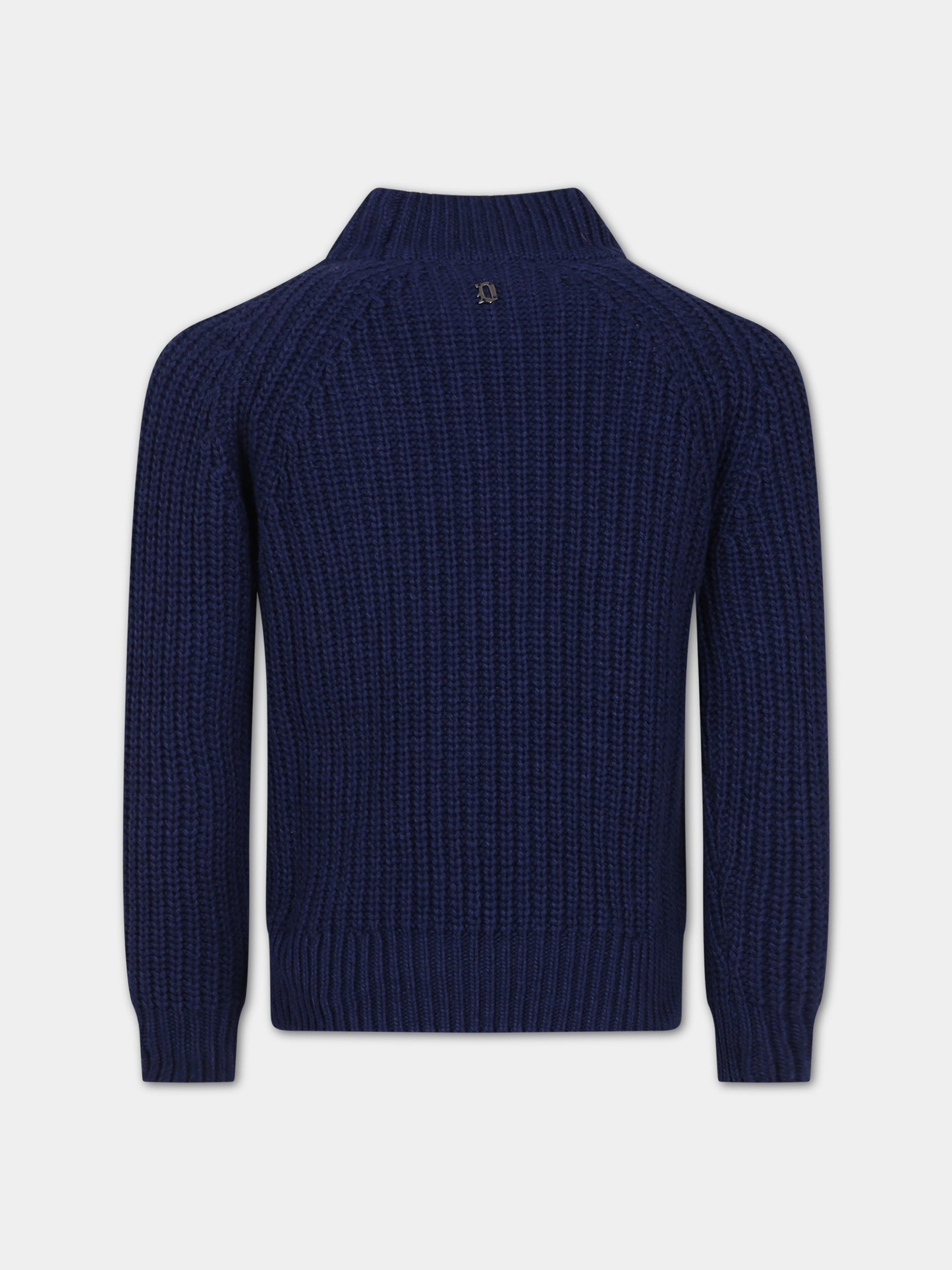 Maglione blu per bambino a collo alto,Dondup Kids,DMMA001 C FL116 4000