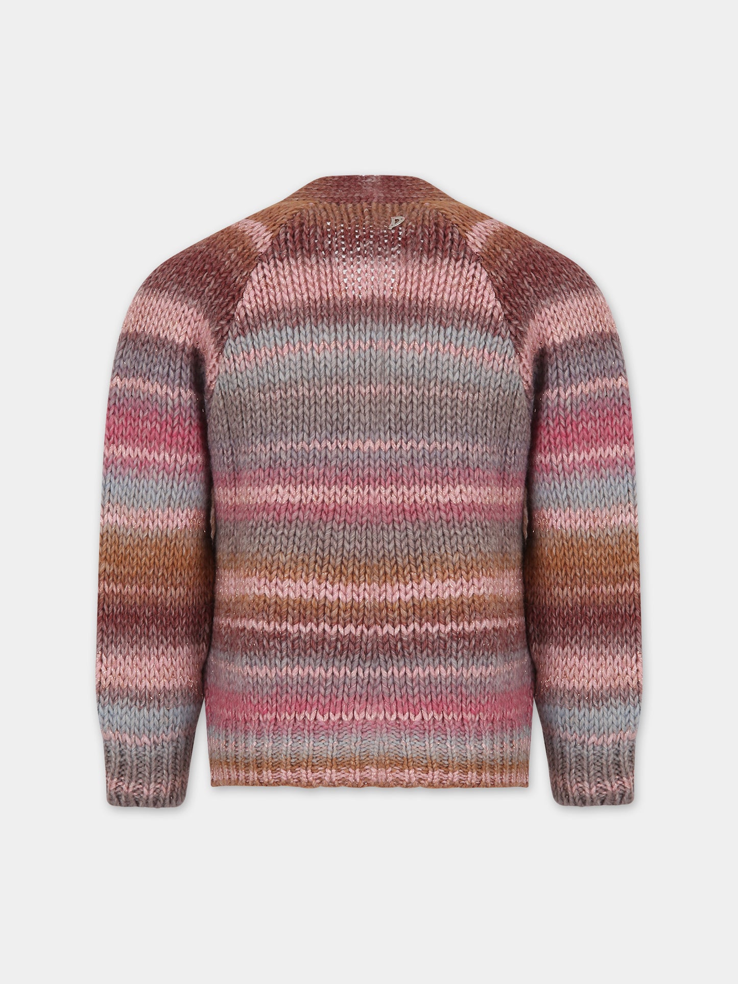 Cardigan multicolor per bambina con logo,Dondup Kids,DFMA009 C FL017 MULT