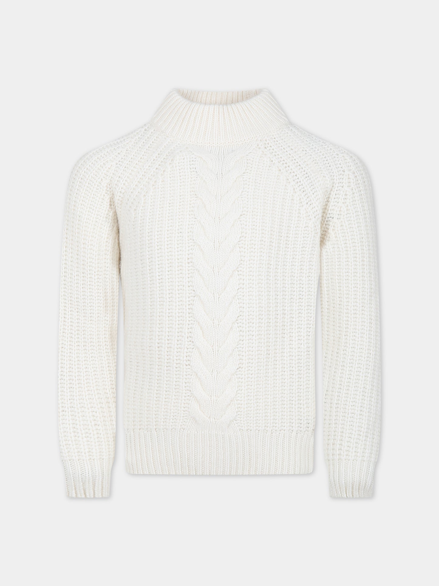 Maglione avorio per bambino a collo alto,Dondup Kids,DMMA001 C FL116 0000