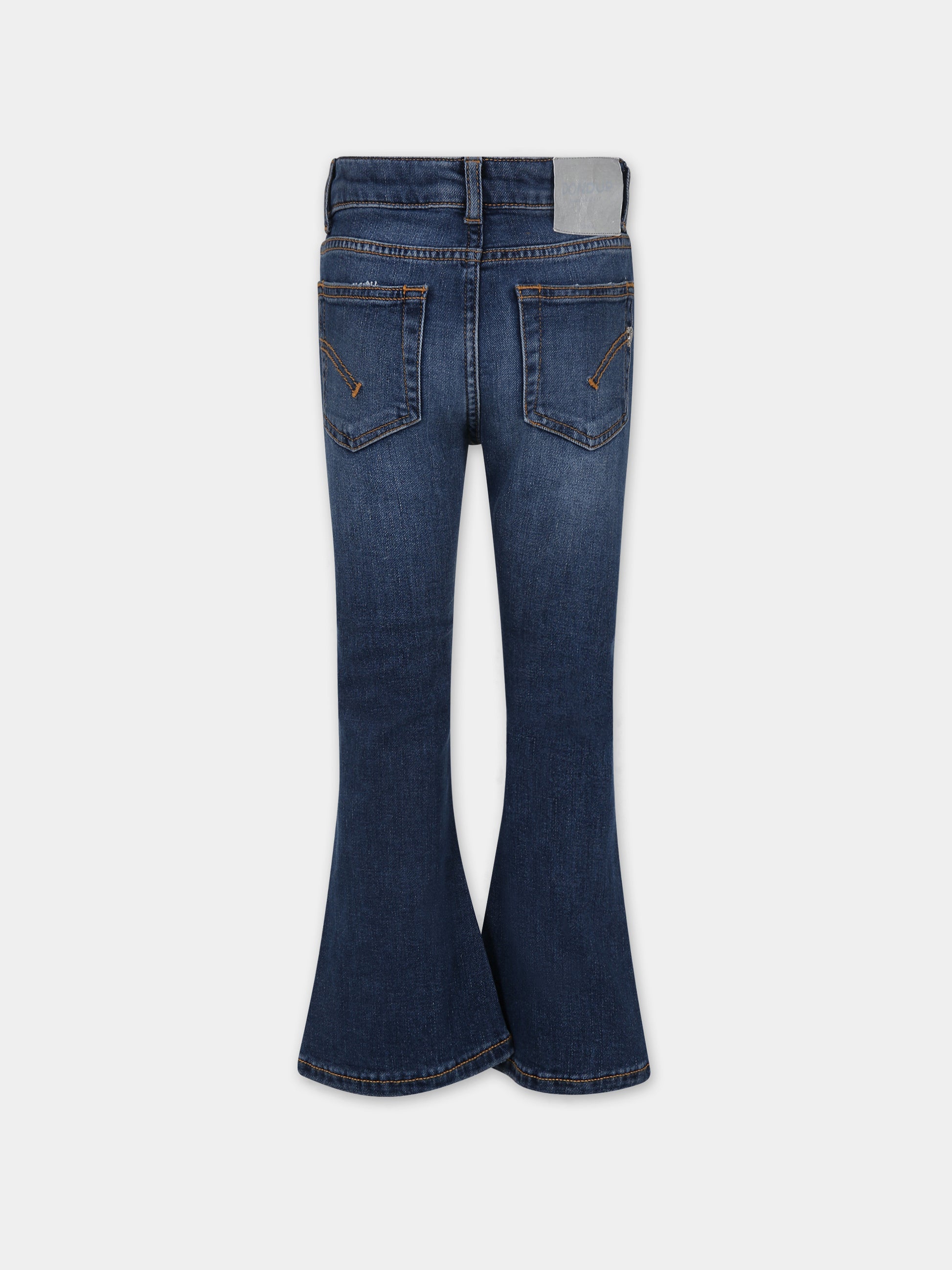 Jeans blu per bambina con logo,Dondup Kids,DFPA023 C DS039 4005