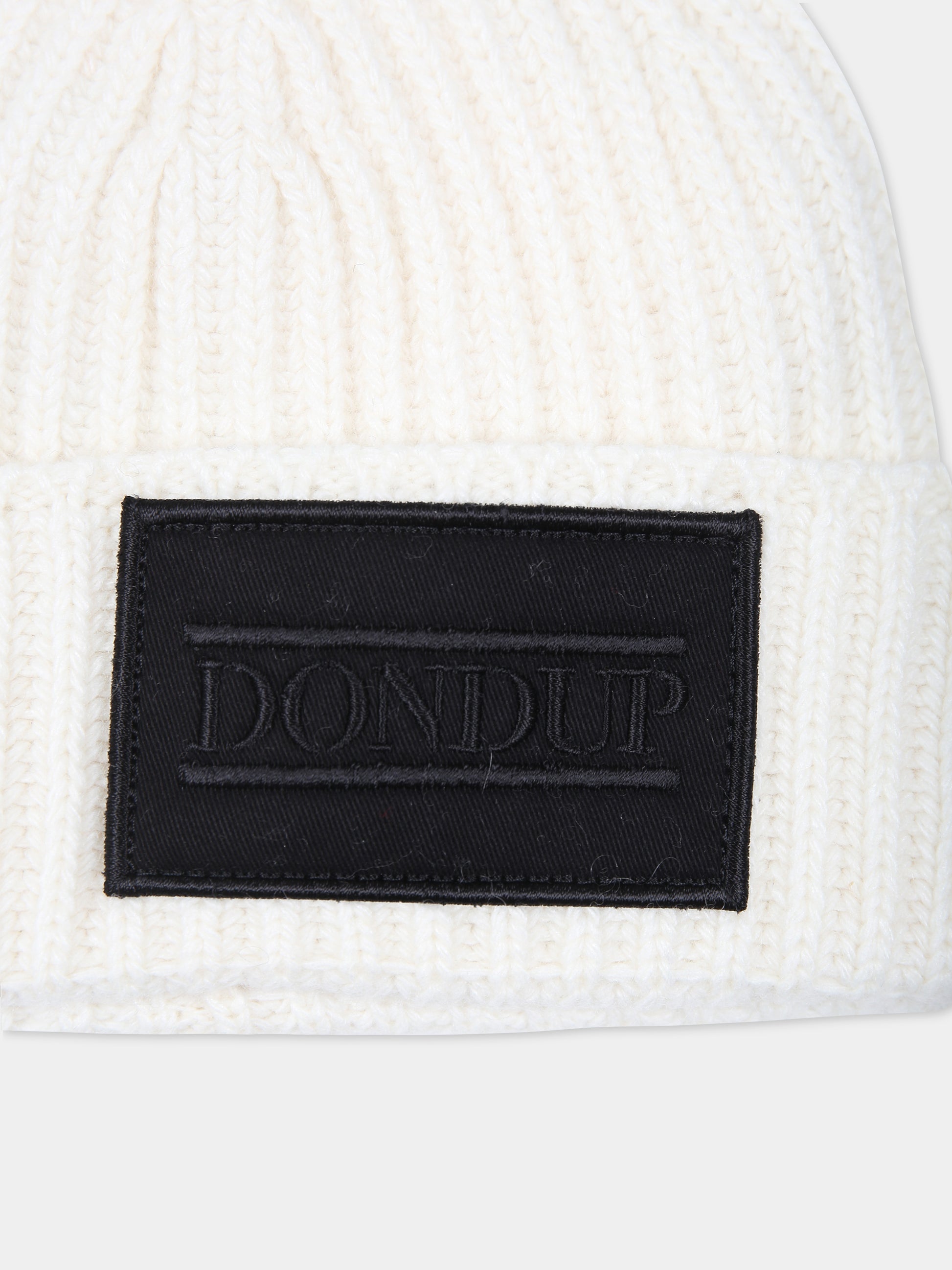 Berretto bianco per bambini con logo,Dondup Kids,DFCP001 C FL116 0000