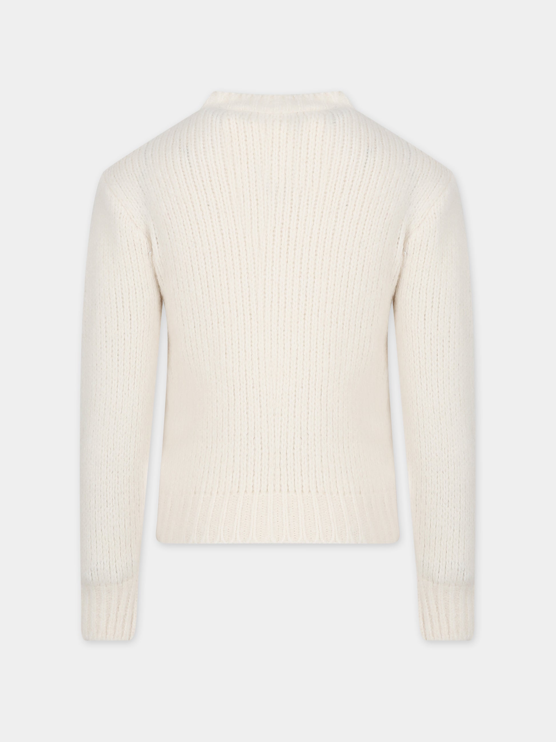 Maglione avorio per bambina con logo,Just Cavalli,JFMA001 C FL193 0000