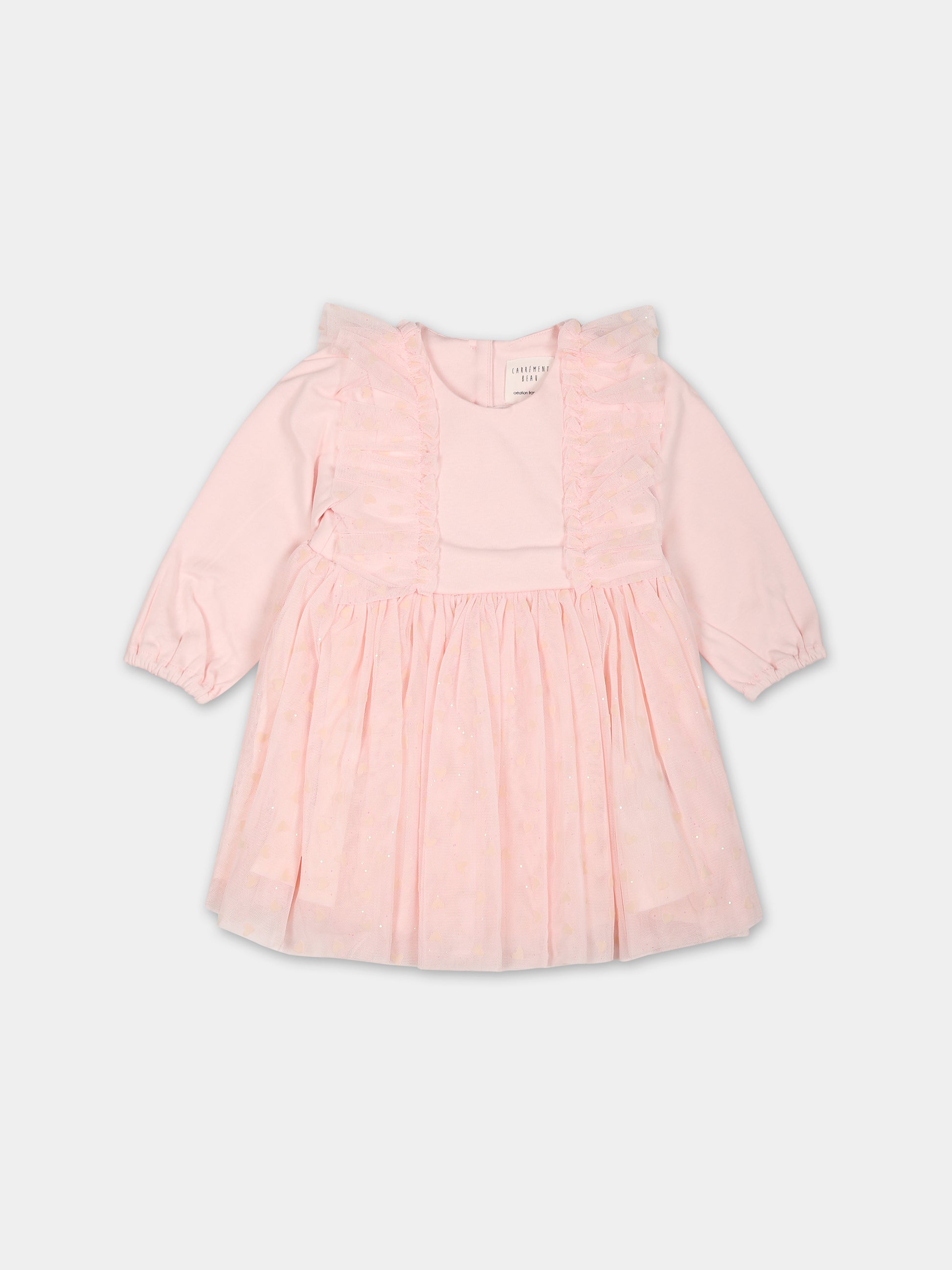 Vestito rosa con cuori per neonata,Carrement Beau,Y02113 43B