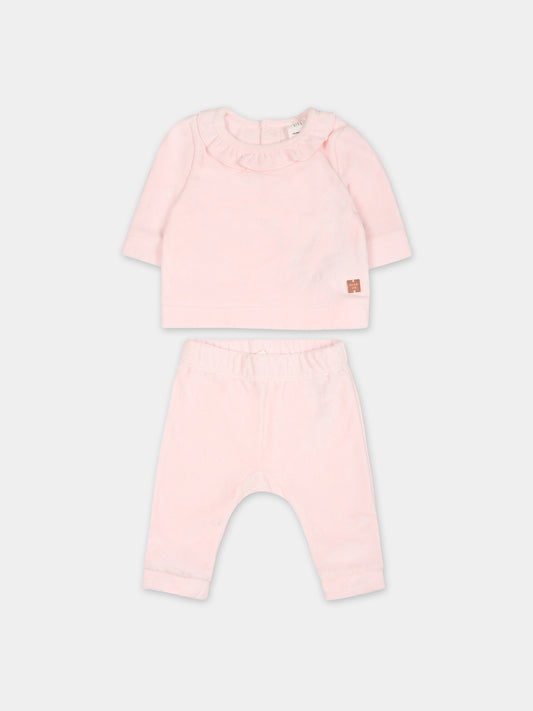 Completo rosa per neonata con cuori,Carrement Beau,Y98228 43B