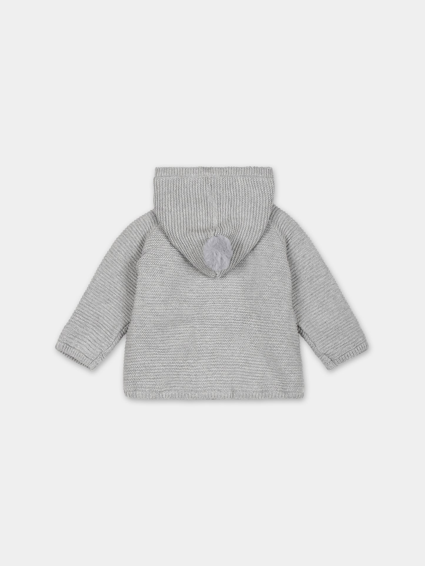 Cardigan grigio con cappuccio per neonato,Carrement Beau,Y96078 A06