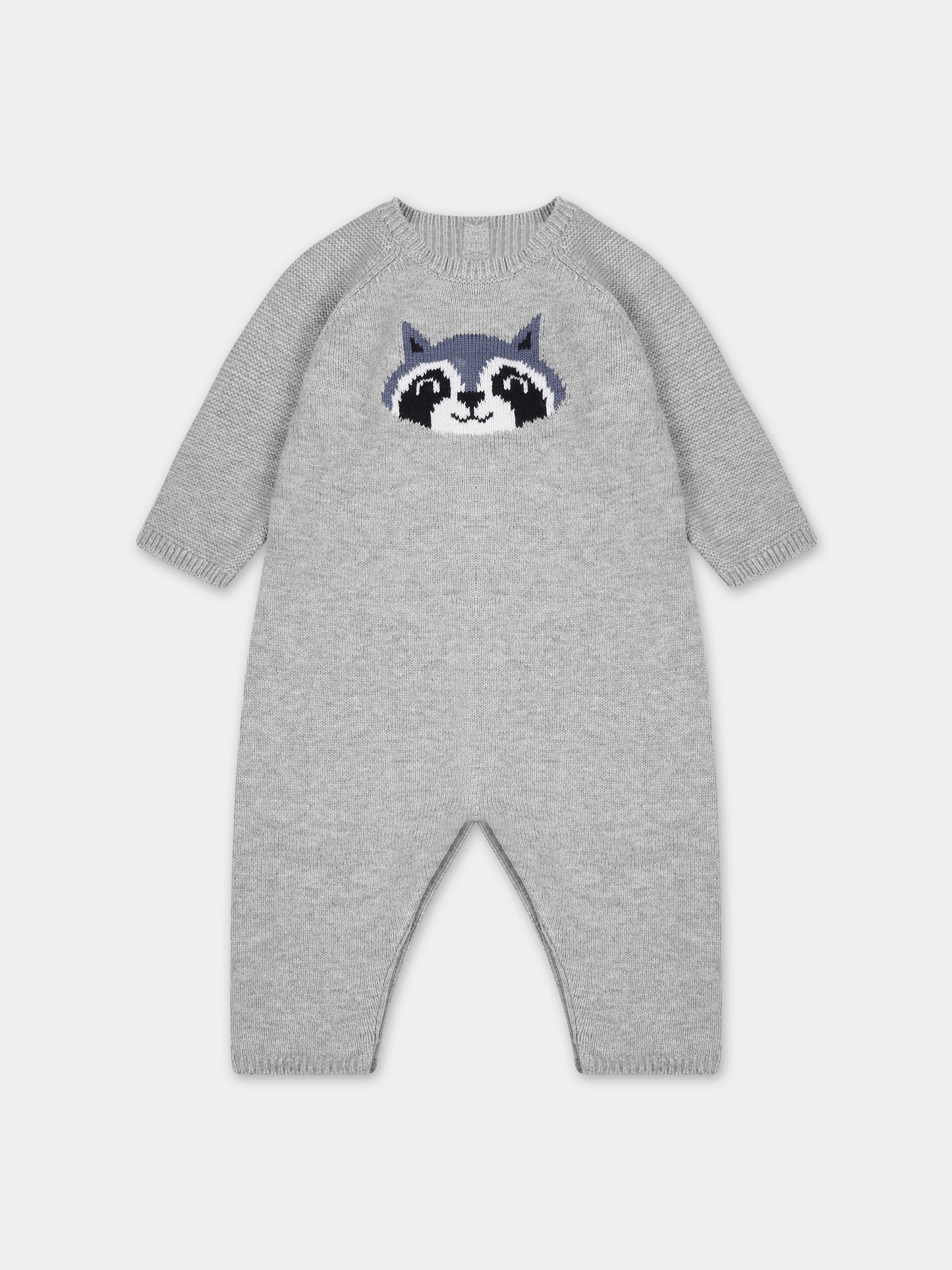 Tuitina grigia con procione per neonato,Carrement Beau,Y94301 A06