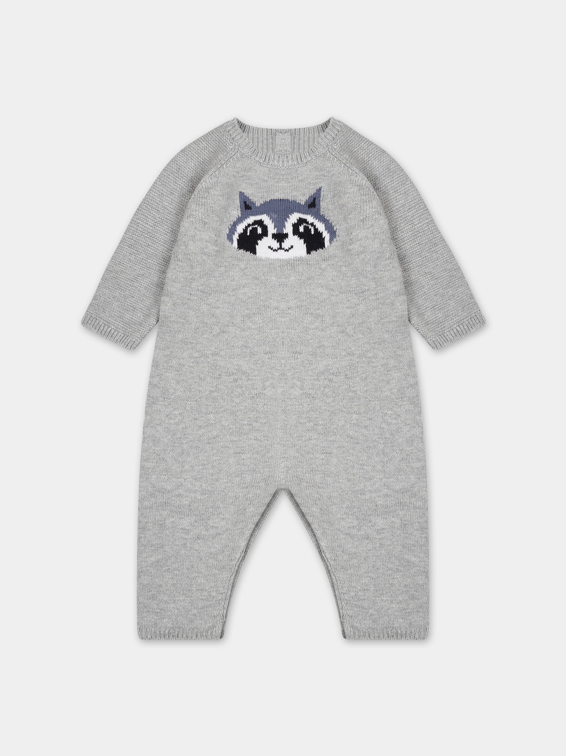 Tuitina grigia con procione per neonato,Carrement Beau,Y94301 A06