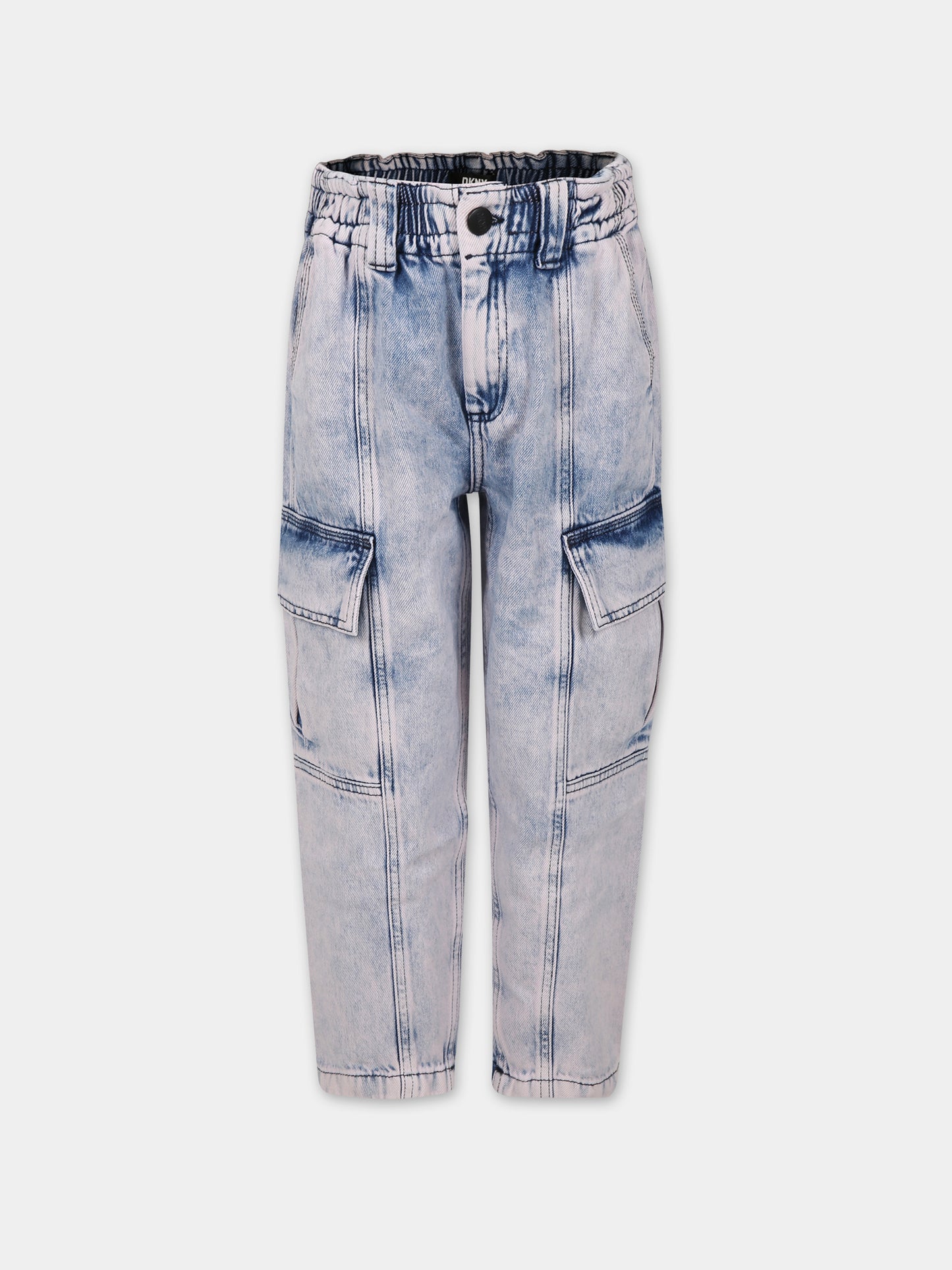 Jeans per bambina in denim con logo,Dkny,D34B02 902