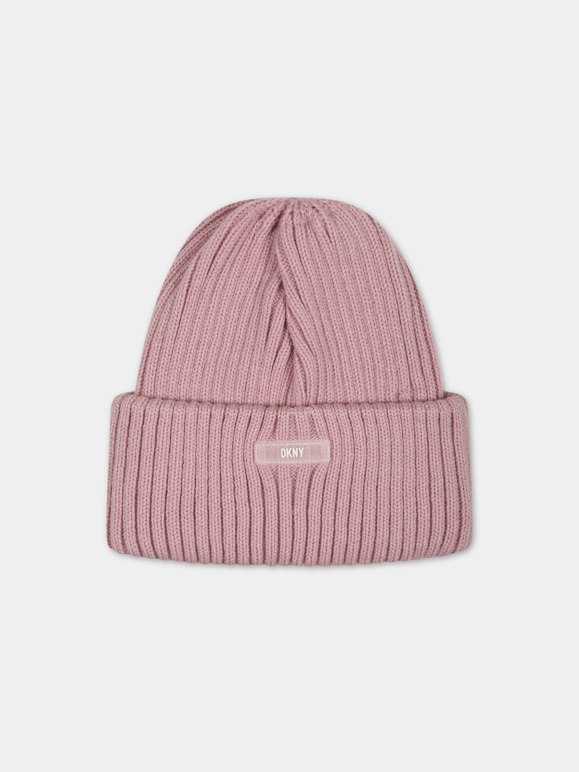 Berretto rosa per bambina con logo,Dkny,D51000 902