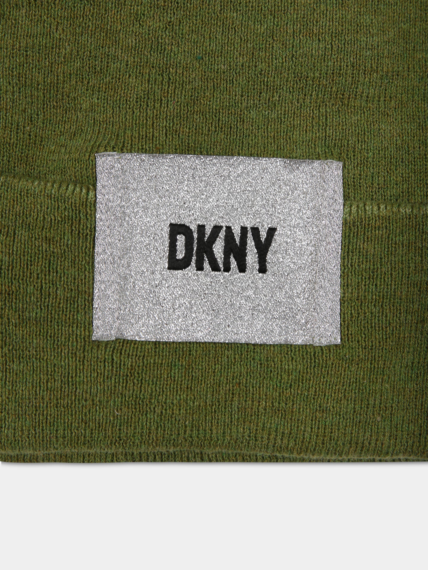 Berretto verde per bambini con logo,Dkny,D31310 636