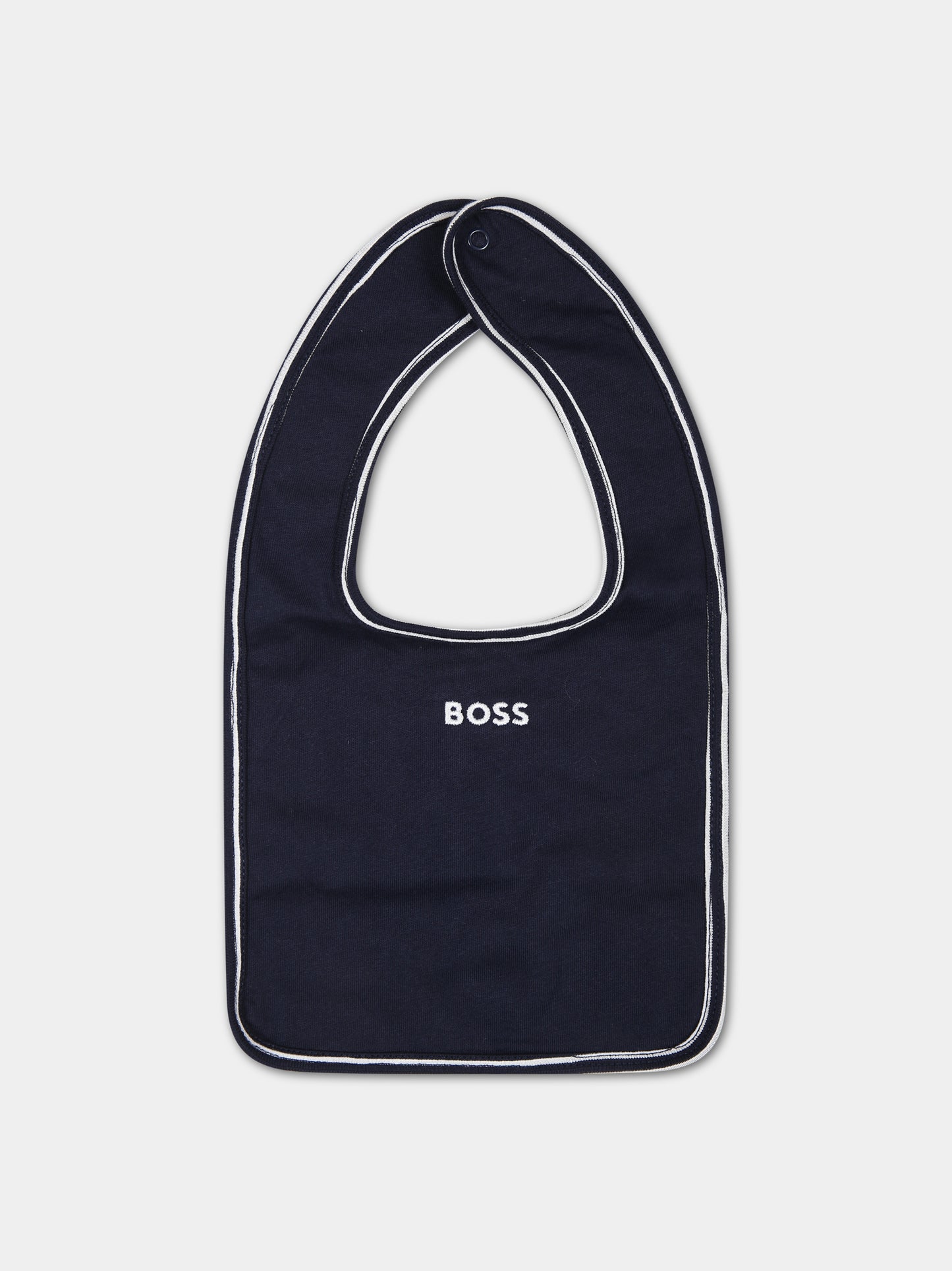 Set tutina e bavaglio blu per neonato con logo,Boss,J98435 849