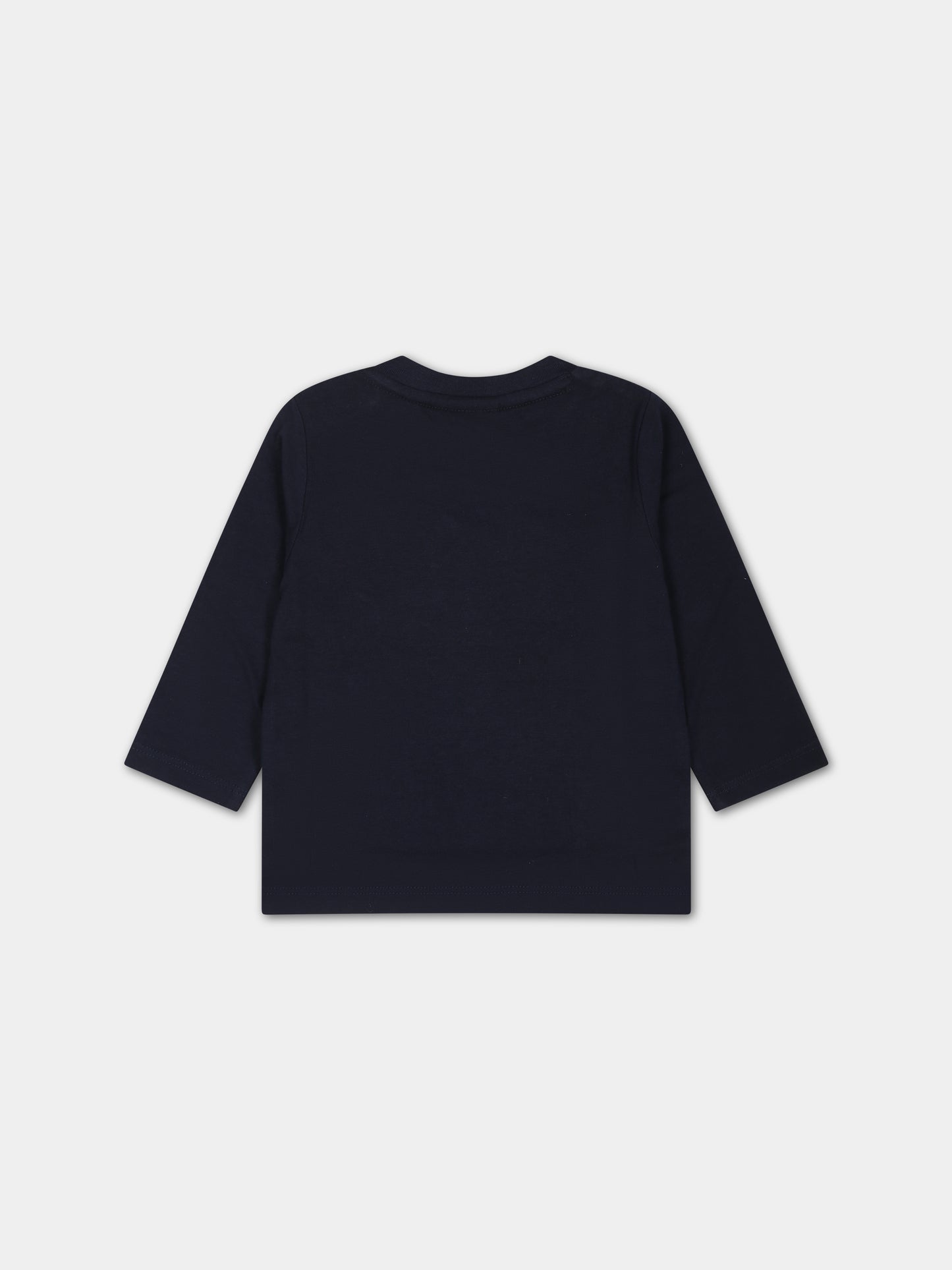 T-shirt blu con logo per neonato,Boss,J05A21 849