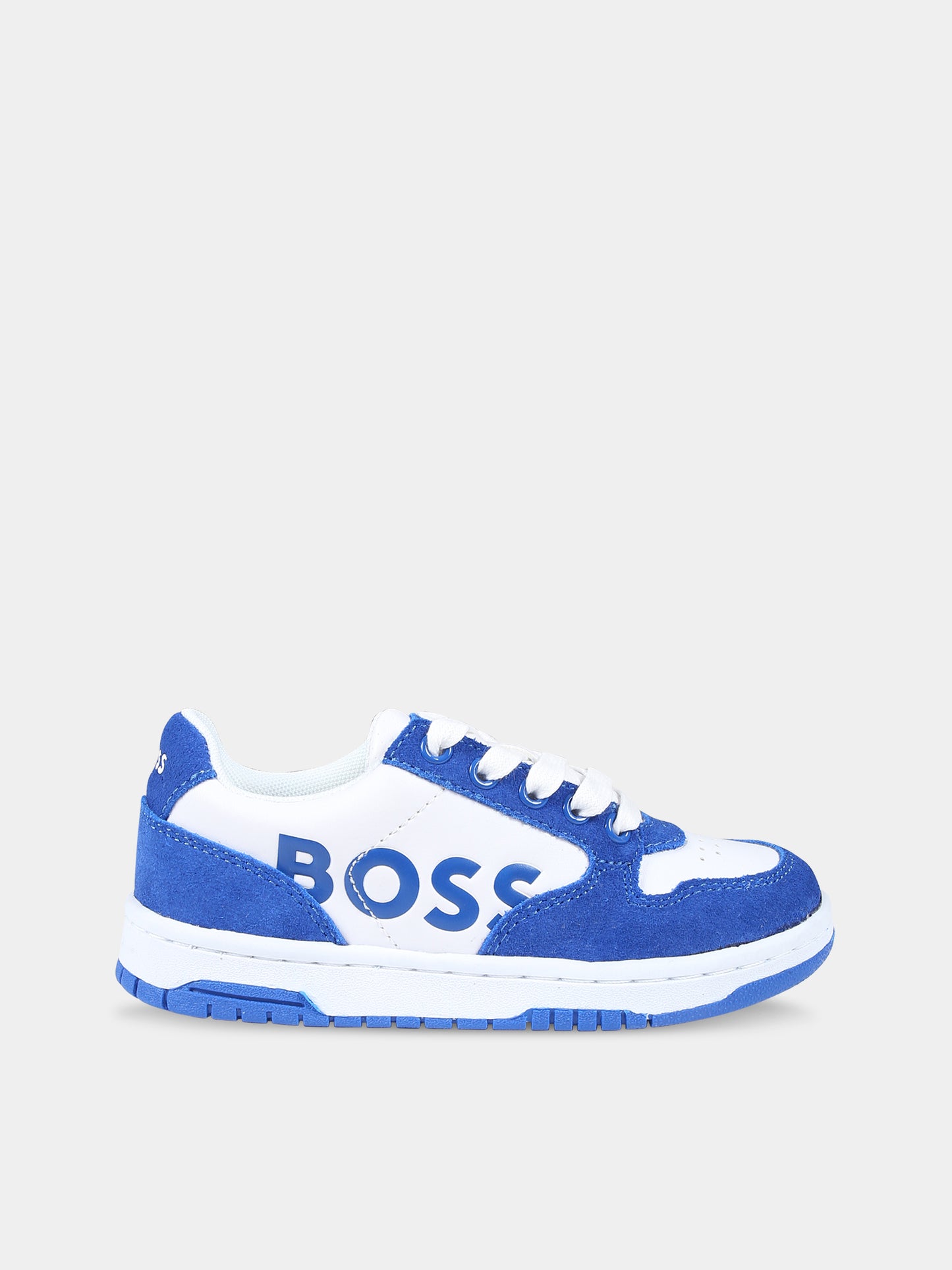 Sneakers basse azzurre per bambino,Boss,J29359 846