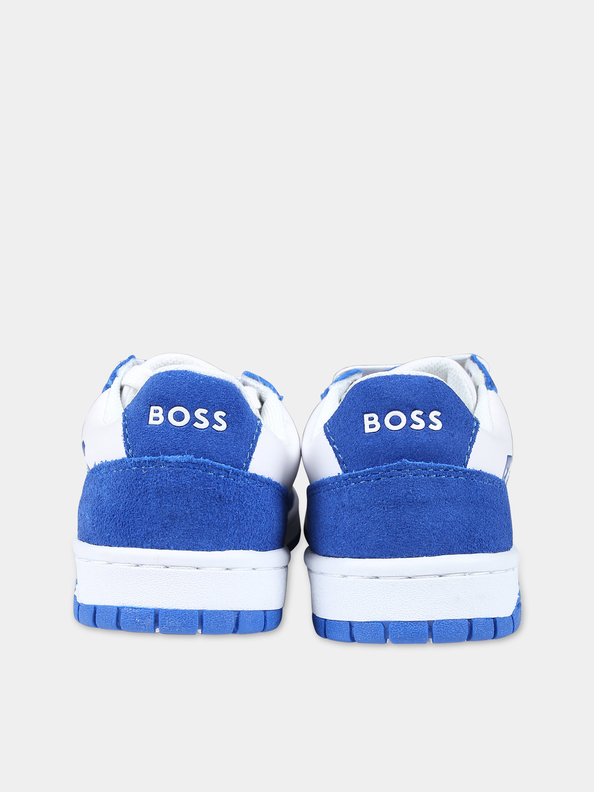 Sneakers basse azzurre per bambino,Boss,J29359 846