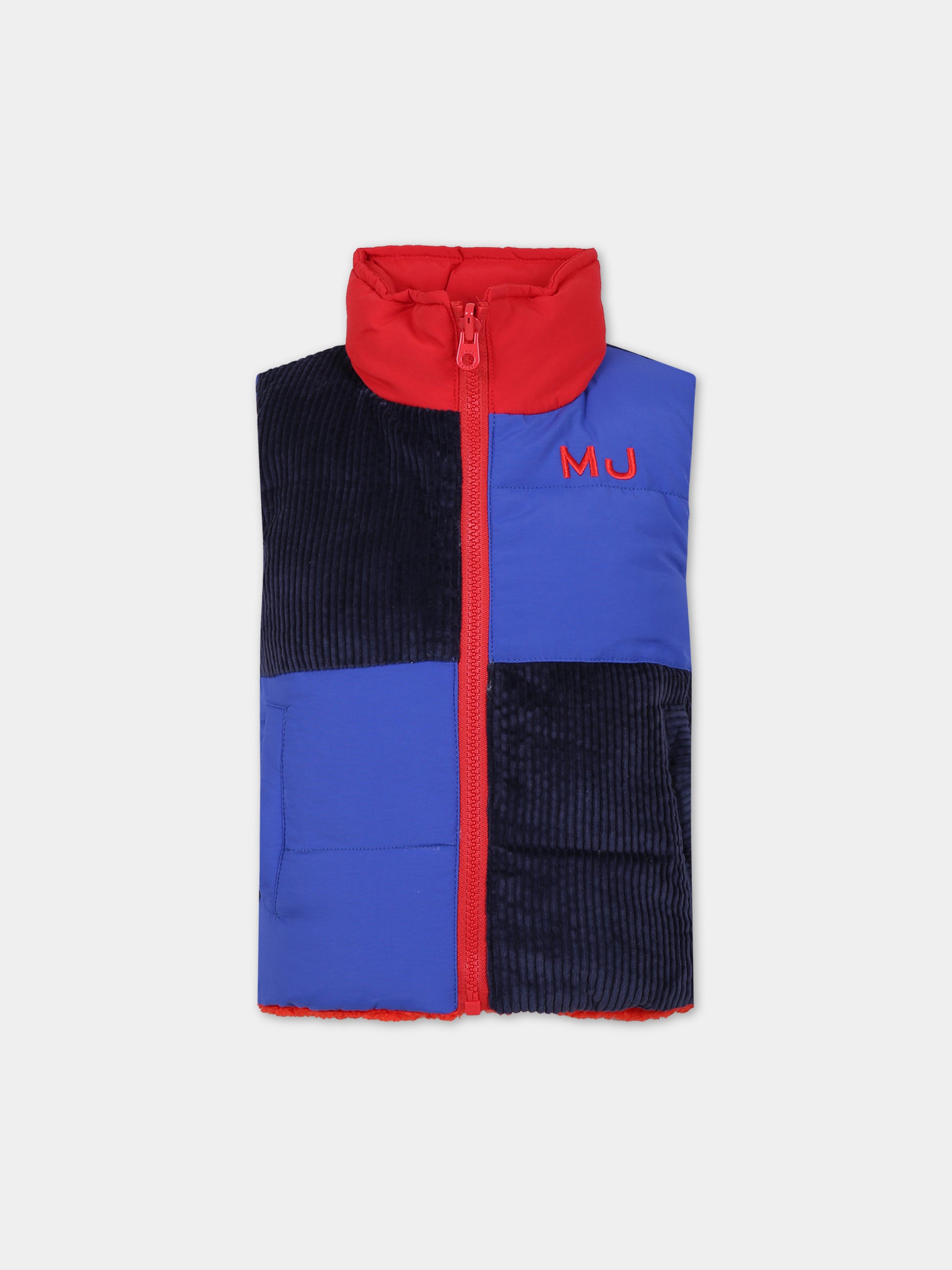 Gilet blu reversibile per bambino con logo,Little Marc Jacobs,W26131 V79