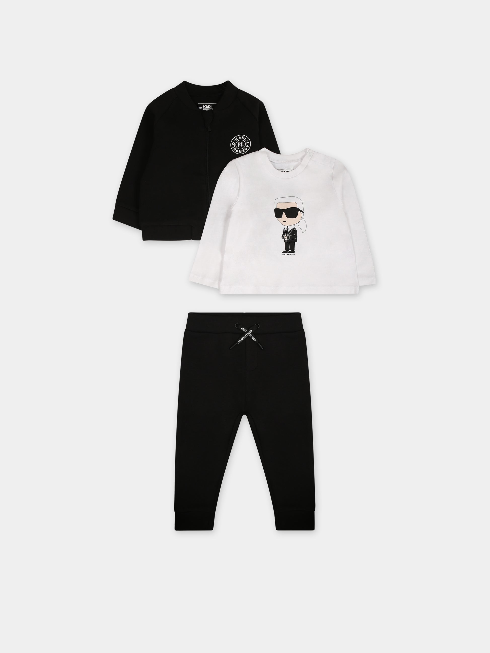 Tuta nera per neonato,Karl Lagerfeld Kids,Z98150 09B