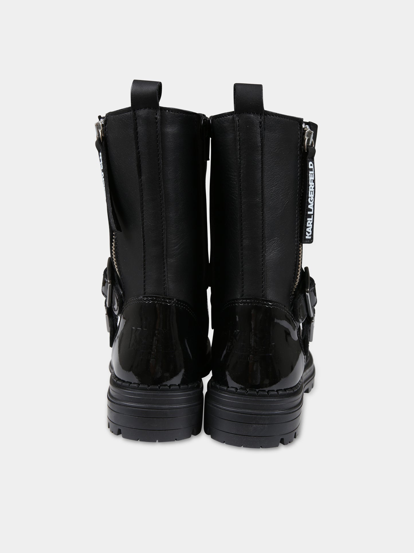 Anfibi neri per bambina,Karl Lagerfeld Kids,Z19112 09B