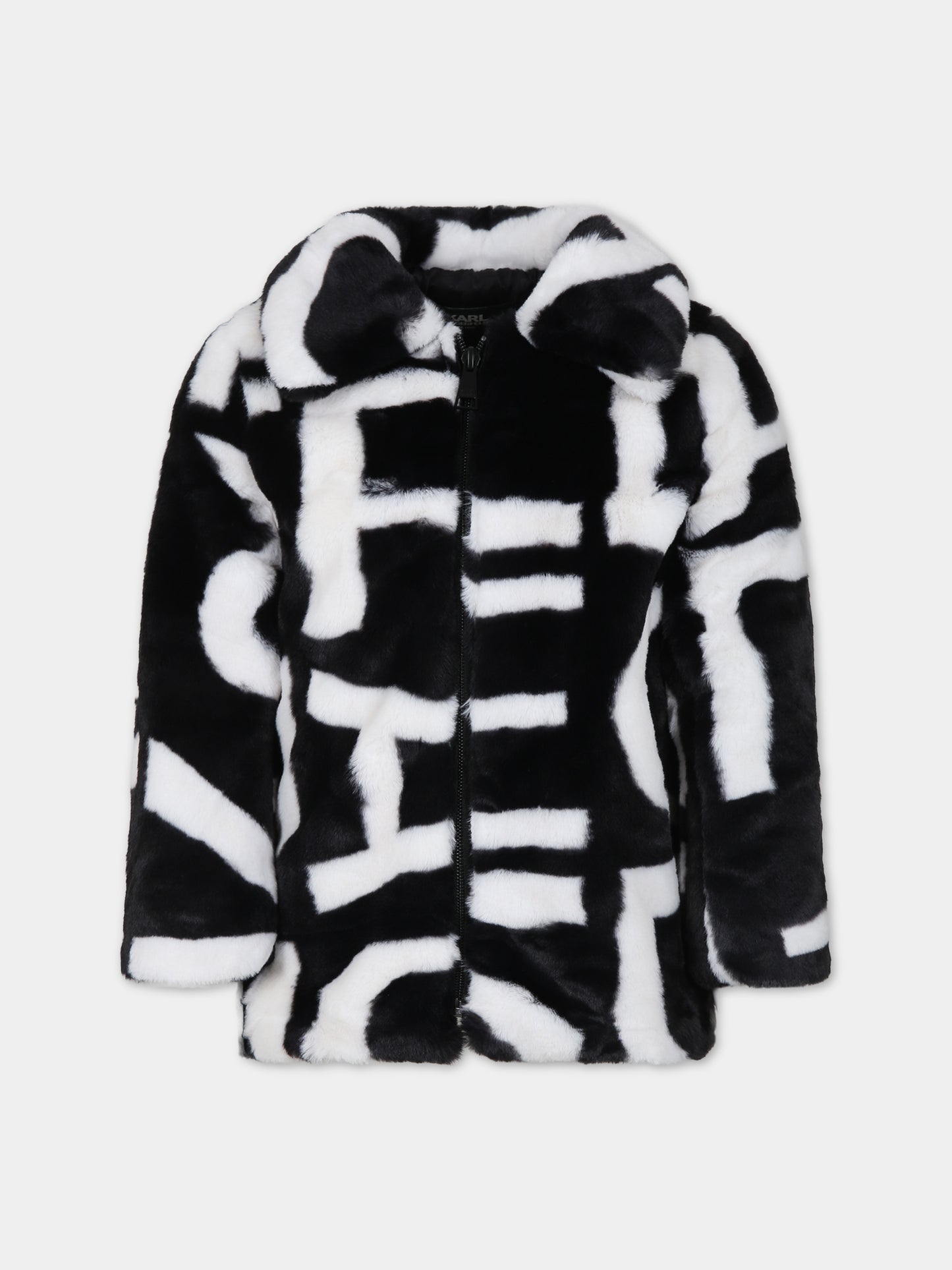 Ecopelliccia multicolor per bambina con logo,Karl Lagerfeld Kids,Z16168 M41