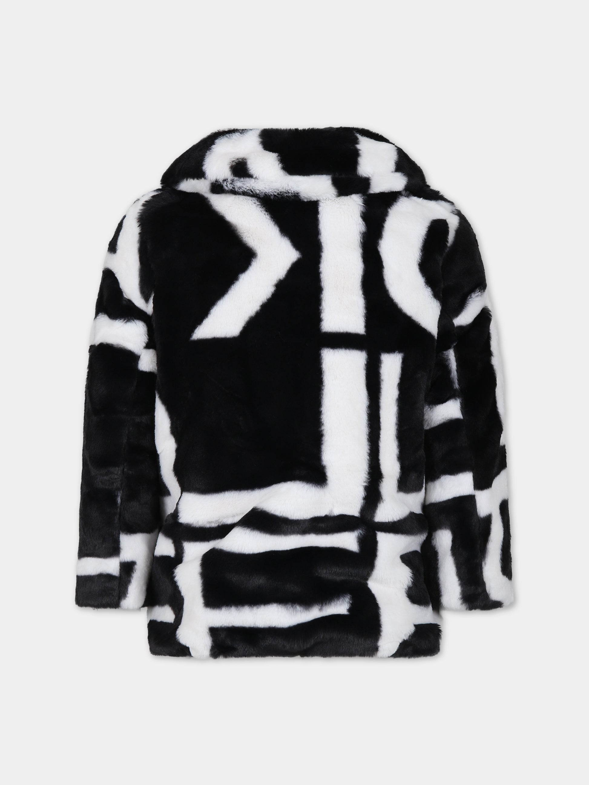 Ecopelliccia multicolor per bambina con logo,Karl Lagerfeld Kids,Z16168 M41