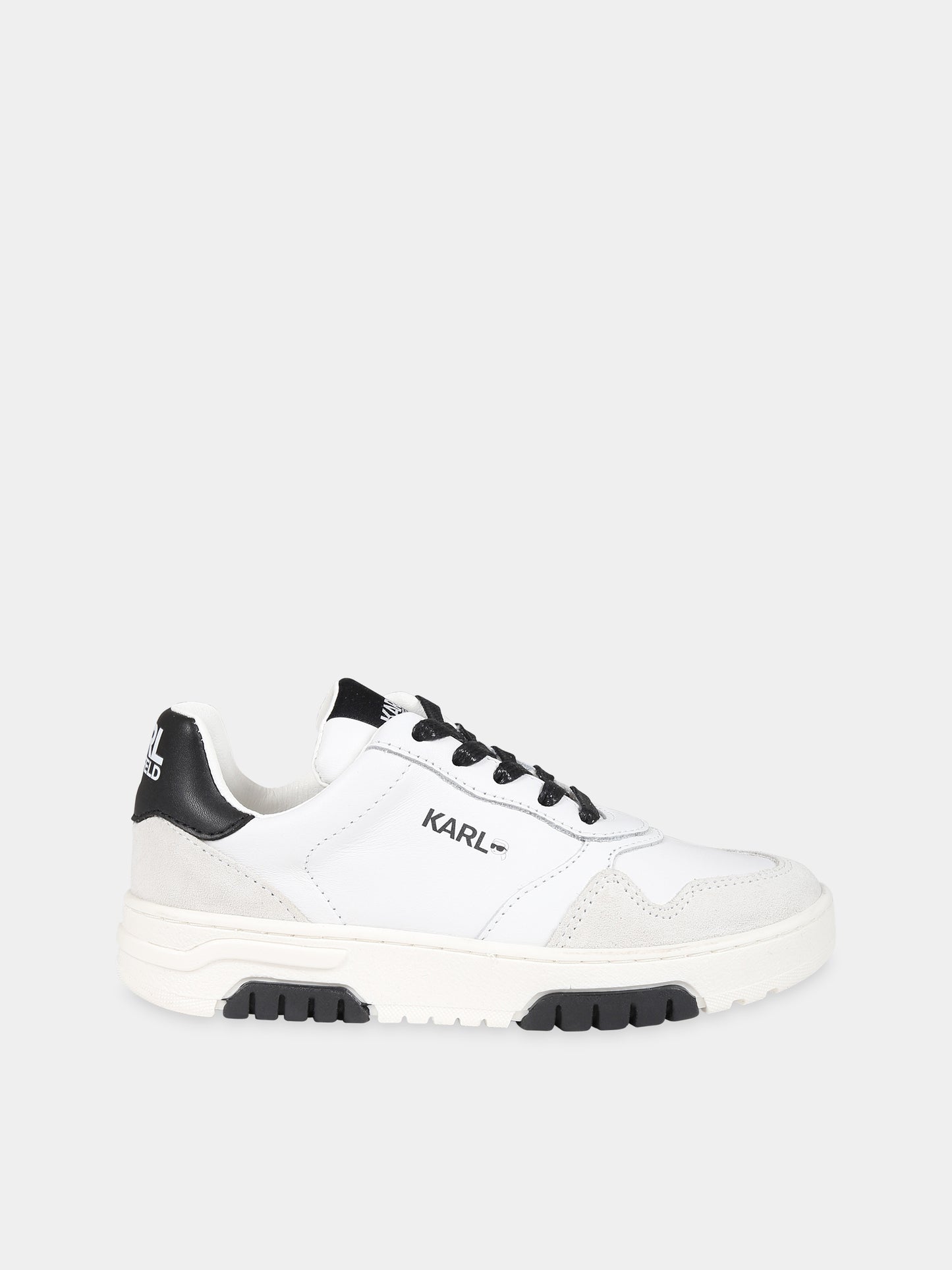 Sneakers bianche per bambini con logo,Karl Lagerfeld Kids,Z29071 BIANCO