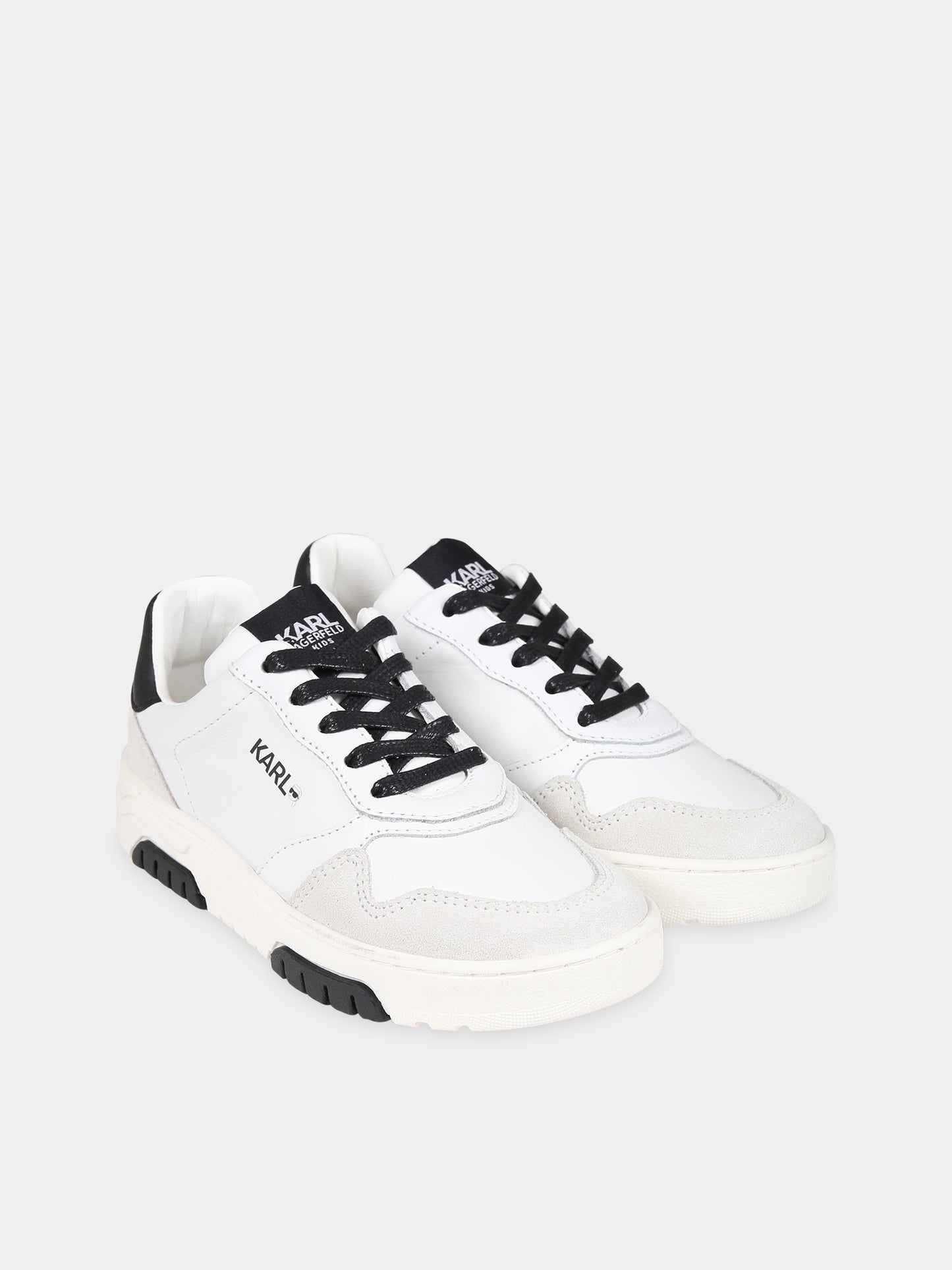 Sneakers bianche per bambini con logo,Karl Lagerfeld Kids,Z29071 BIANCO