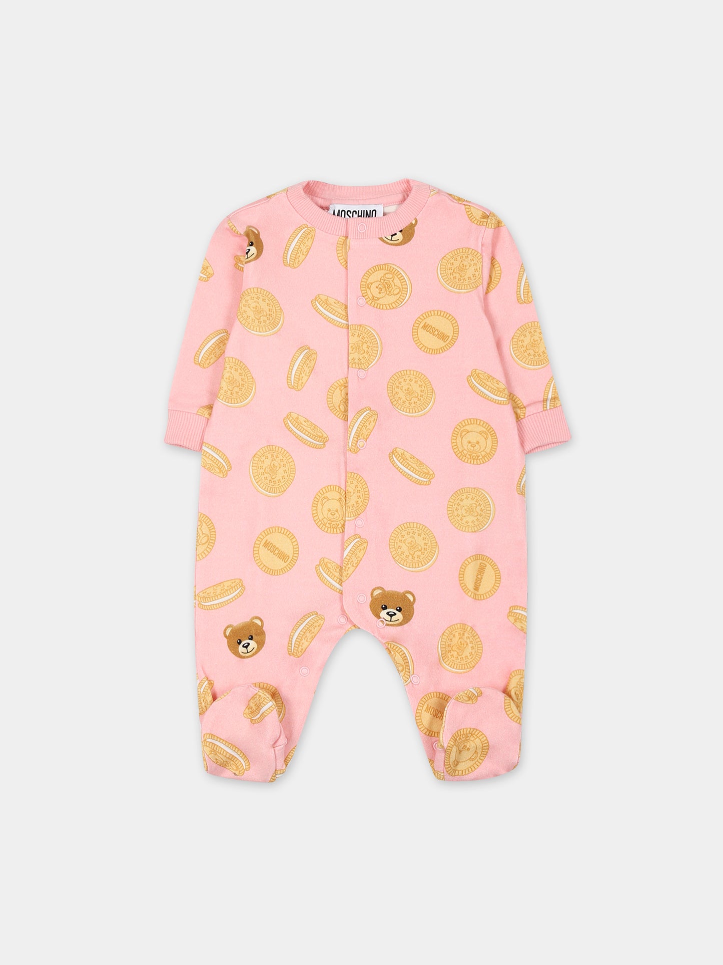Set multicolor per neonata con Teddy Bear e biscotti,Moschino Kids,MUY05F LBBC0 83398