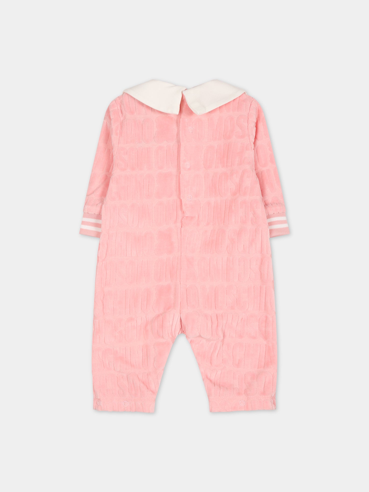 Completo rosa per neonata con logo,Moschino Kids,MUY05H LGB10 50209