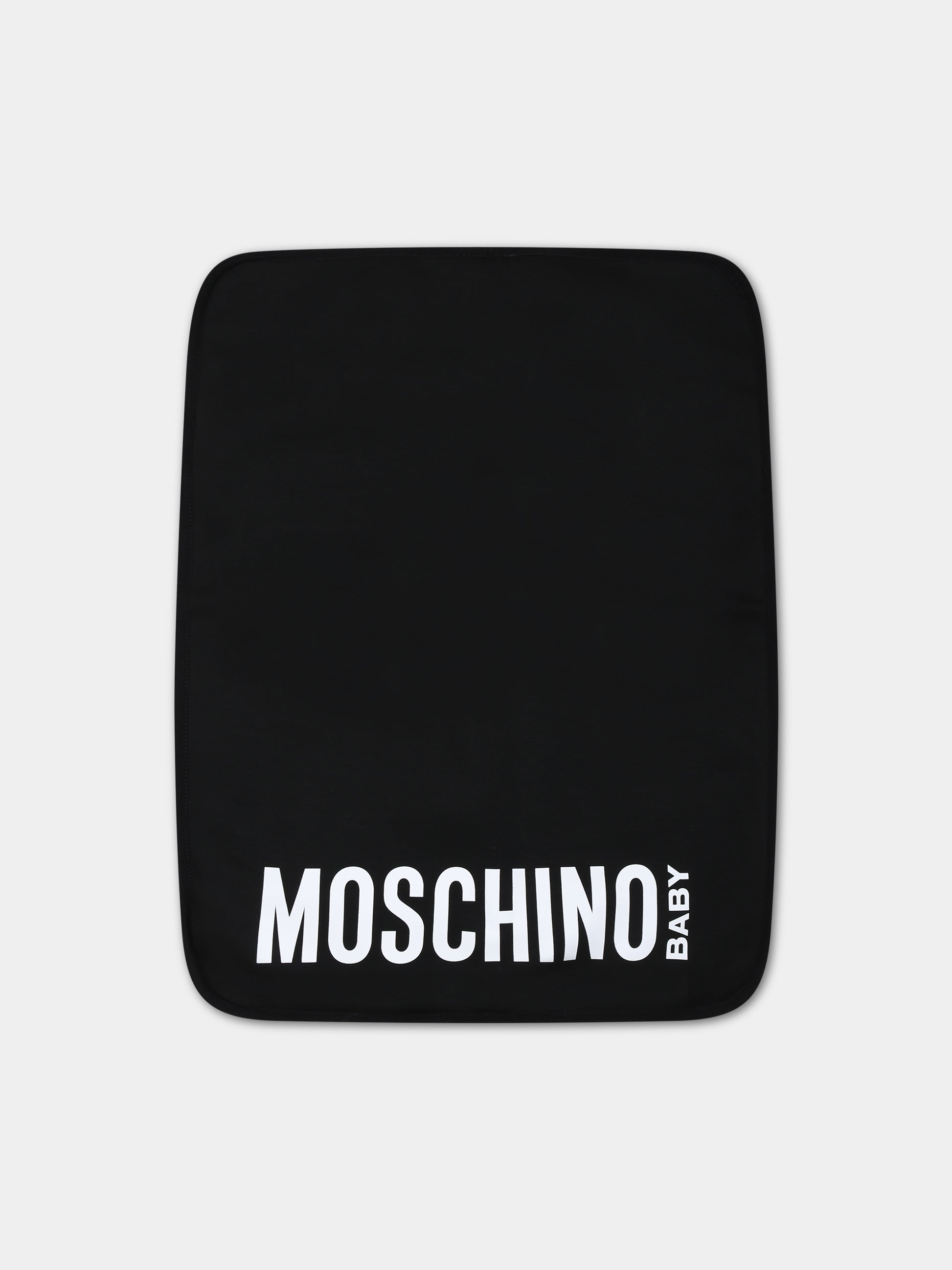 Borsa mamma nera per neonati con Teddy Bear e logo,Moschino Kids,MNX03O LDA32 60100