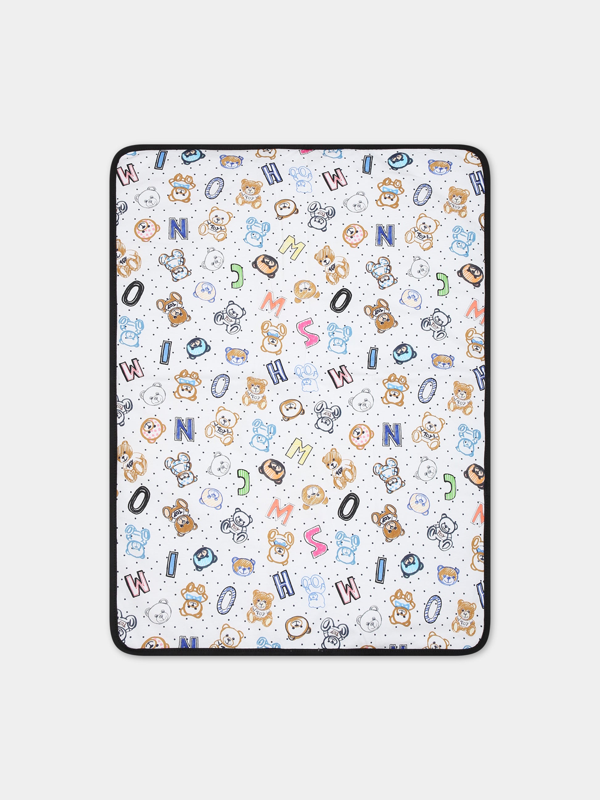 Borsa mamma nera per neonati con Teddy Bear e logo,Moschino Kids,MSX03A LCA26 60100